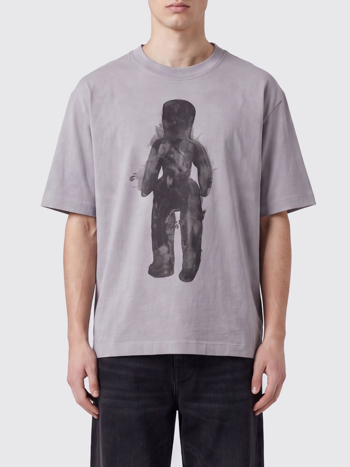 ZIGGY CHEN Baumwoll-T-Shirt mit überschnittenen Schultern und Grafikprint