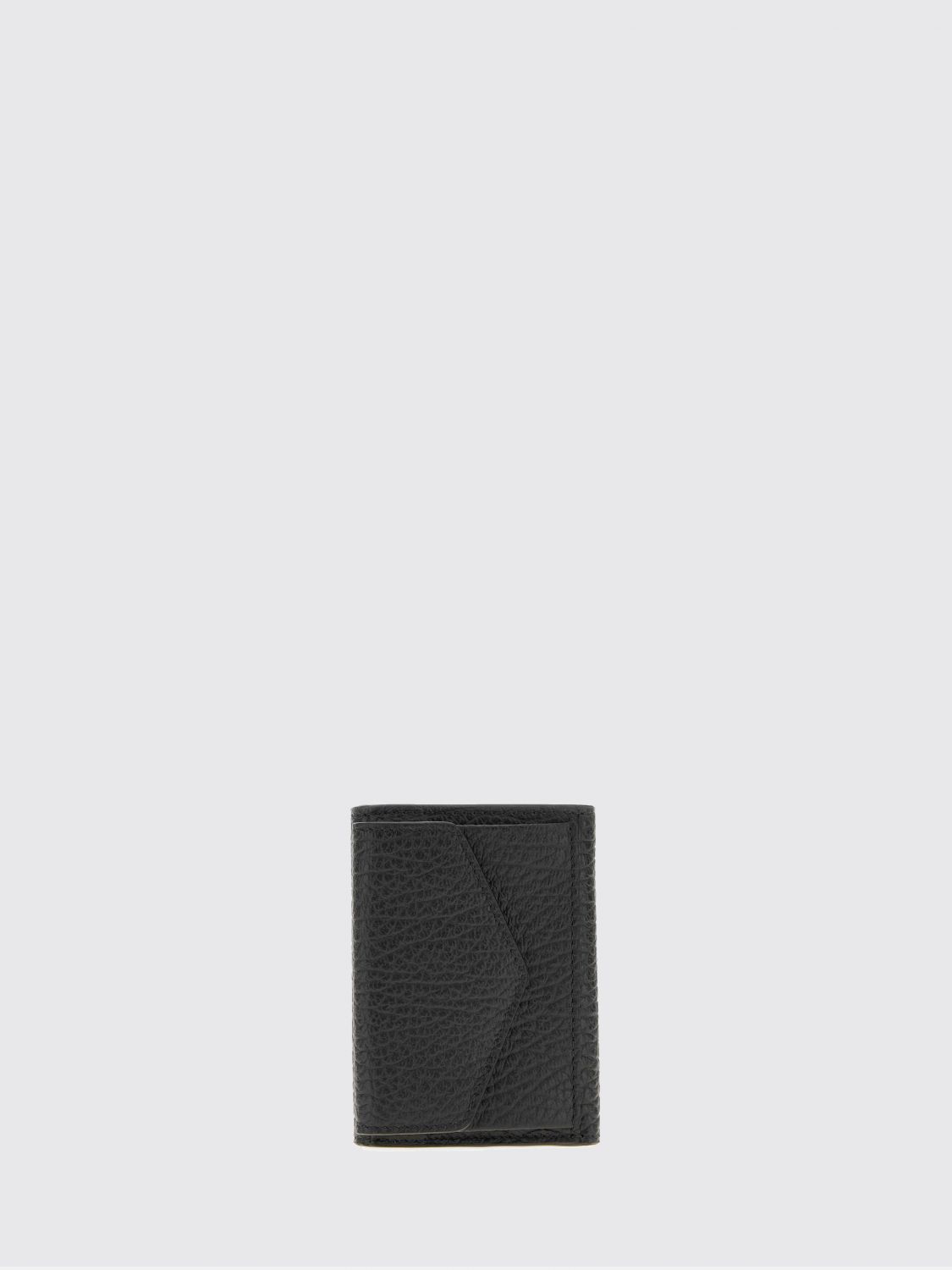 MAISON MARGIELA Grained Leather Tri-Fold Wallet with Four Stitches Logo