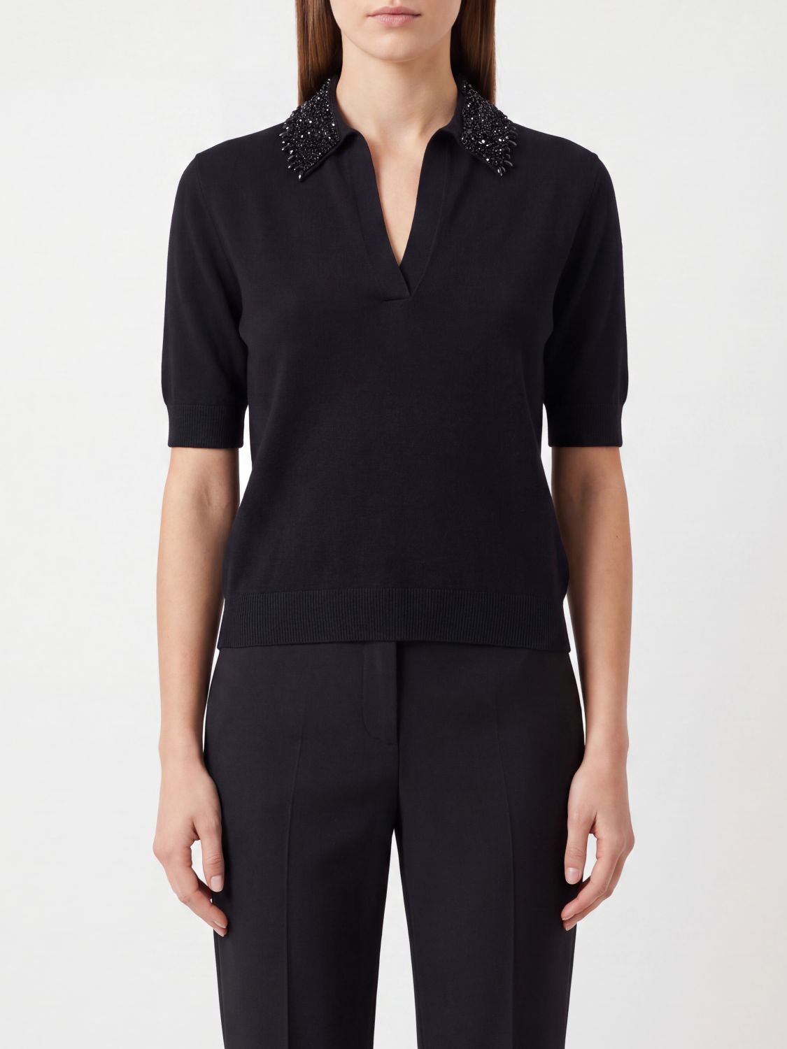 SEMICOUTURE Polo Shirt Woman color Black