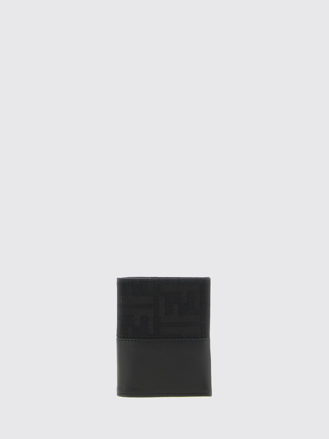 FENDI Portacarte bifold in tessuto jacquard FF con chiusura a pressione