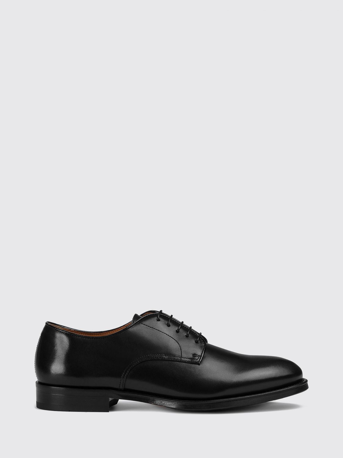 DOUCAL’S Smooth Calfskin Leather Derby Shoes with Leather and Rubber Sole