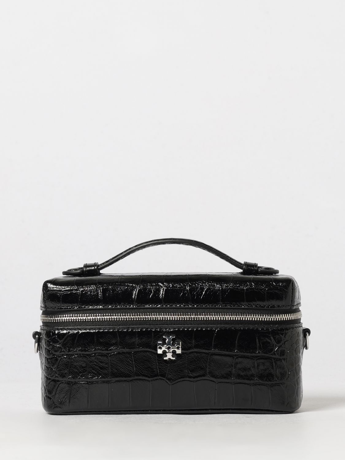 TORY BURCH Charlie Croc-Embossed Leather Mini Bag with Double T Logo