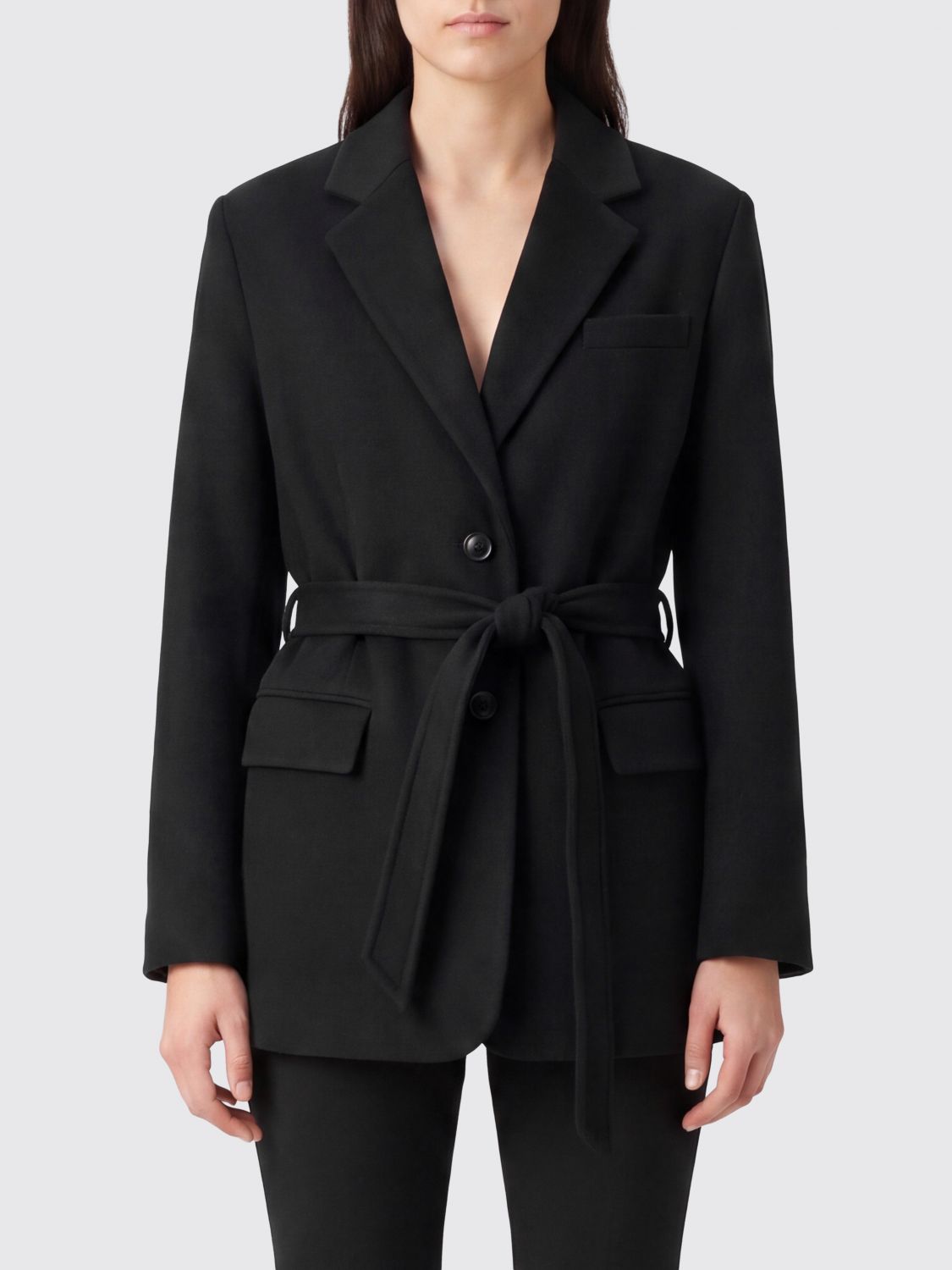 SEMICOUTURE Coat Woman color Black