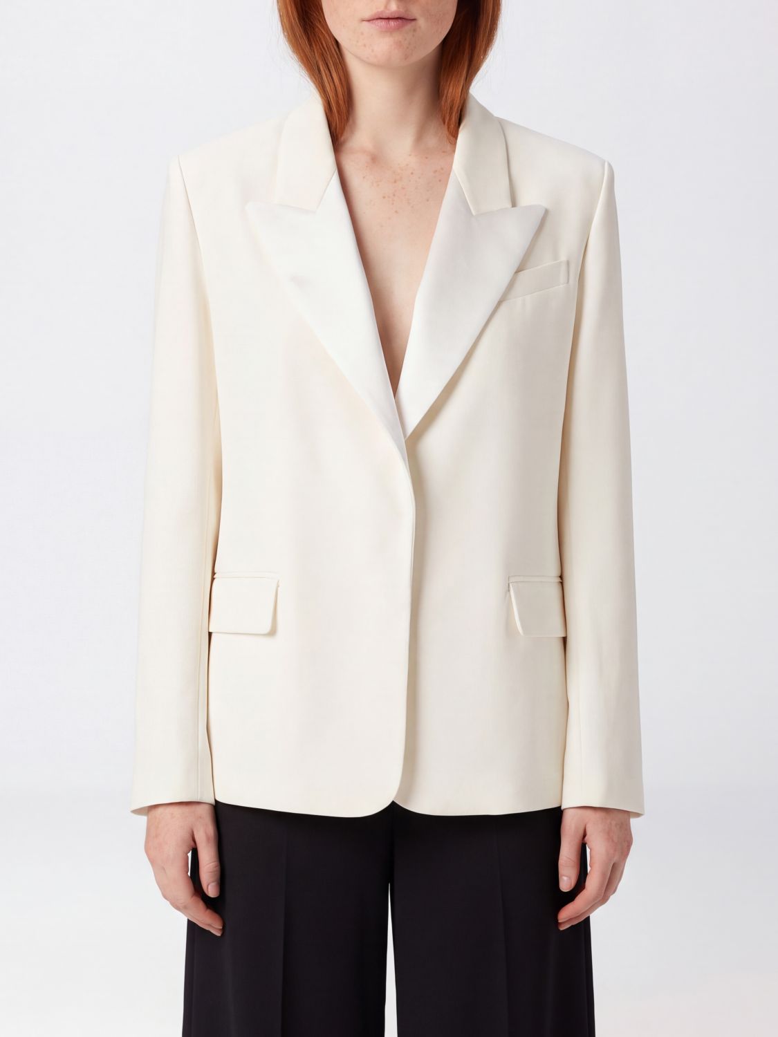 FEDERICA TOSI Kurzer einreihiger Crêpe-Blazer mit verdecktem Verschluss