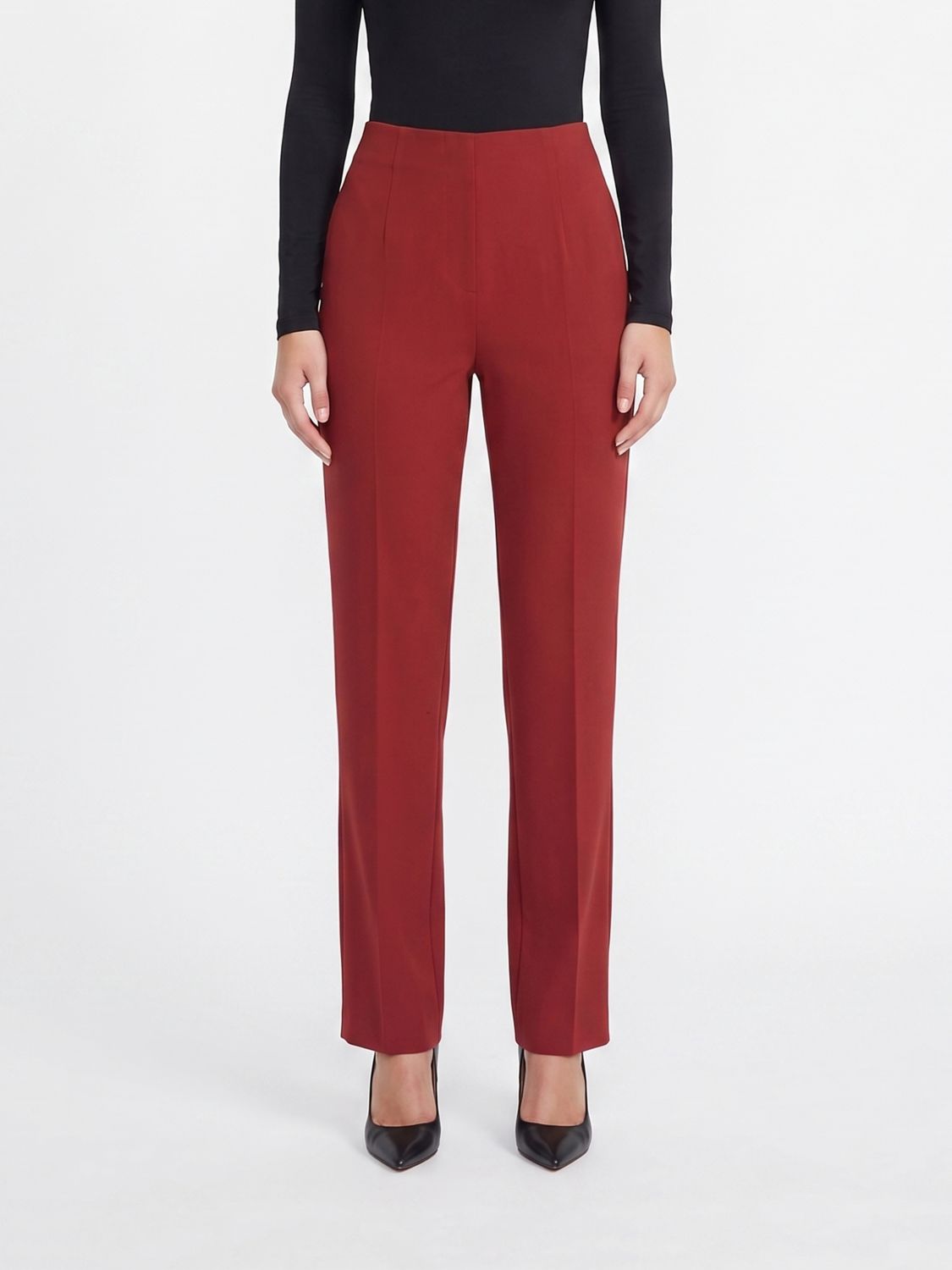 Alberta Ferretti High-Waisted Slim Fit Crêpe Tailored Trousers