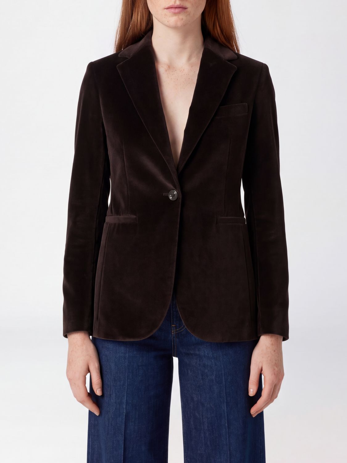 CIRCOLO 1901 Einreihiger Samt-Blazer mit Eingrifftaschen
