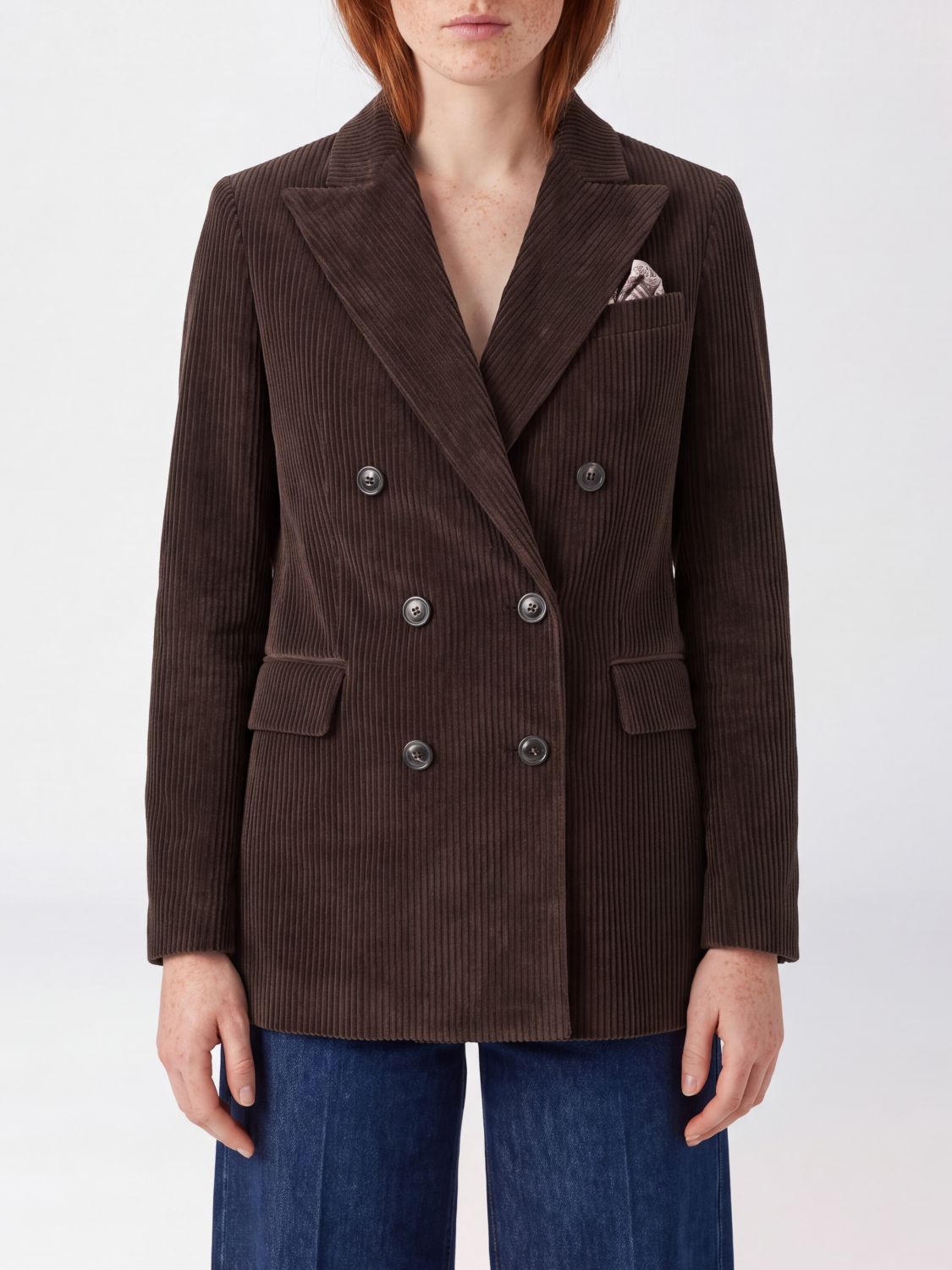 CIRCOLO 1901 Zweireihiger Cord-Blazer mit Pattentaschen