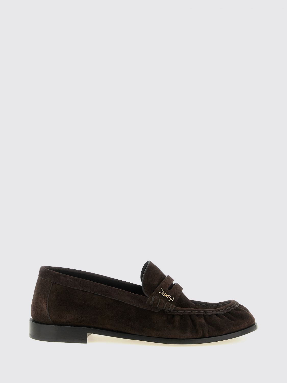 SAINT LAURENT Le Loafer Penny-Loafer aus Wildleder mit YSL-Monogramm von