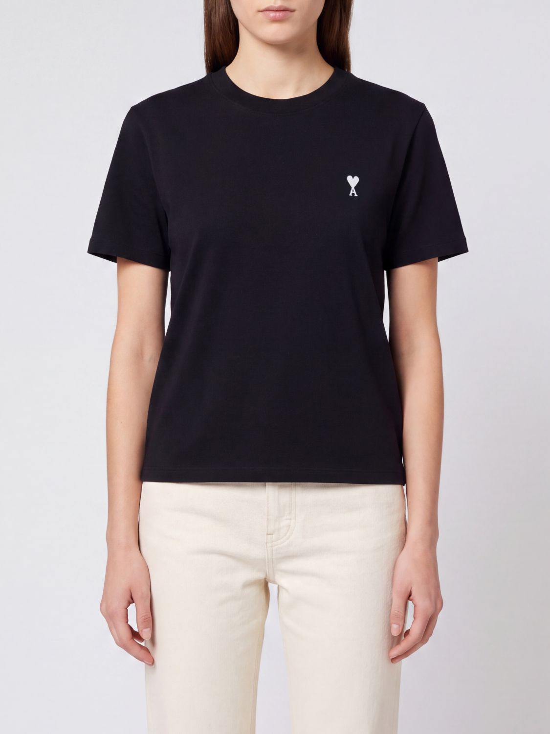 AMI PARIS Slim Fit T-Shirt aus Baumwolle mit kontrastierendem Ami de Coeur-Logo