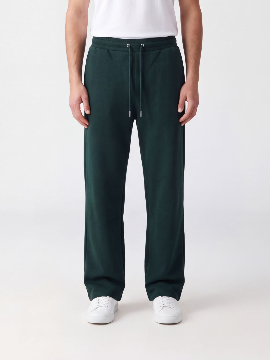 AMI PARIS Straight-Leg Cotton Jogging Trousers with Embroidered Logo