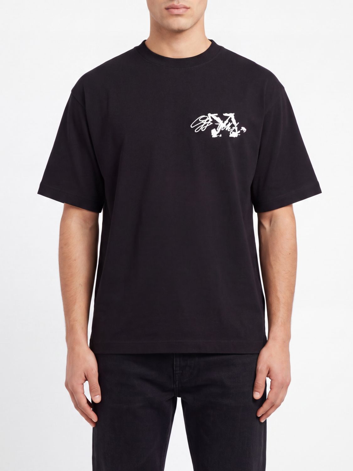 Off-White Dropped-Shoulder Arrow Logo Cotton T-Shirt