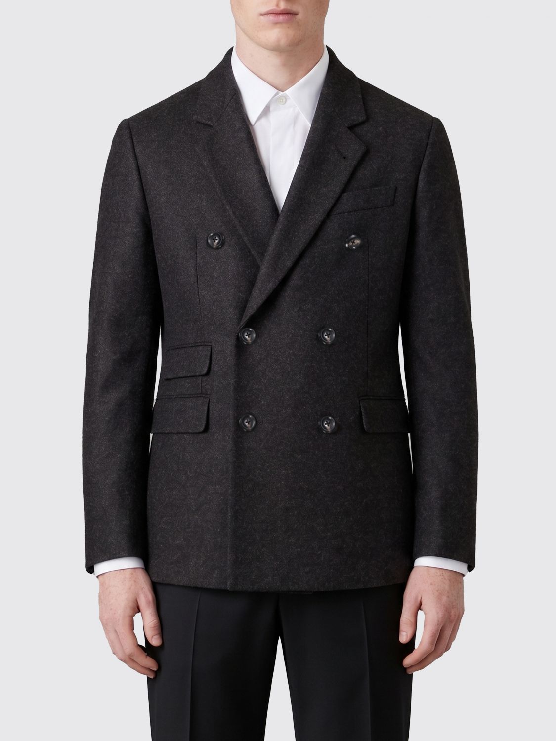 EMPORIO ARMANI Cappotto corto doppiopetto in misto lana