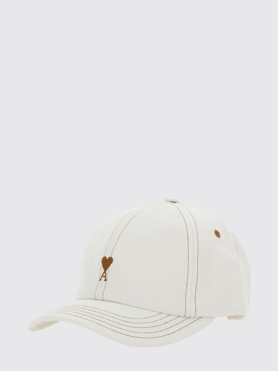 Ami Paris Cotton Baseball Cap with Embroidered Ami de Caur Logo