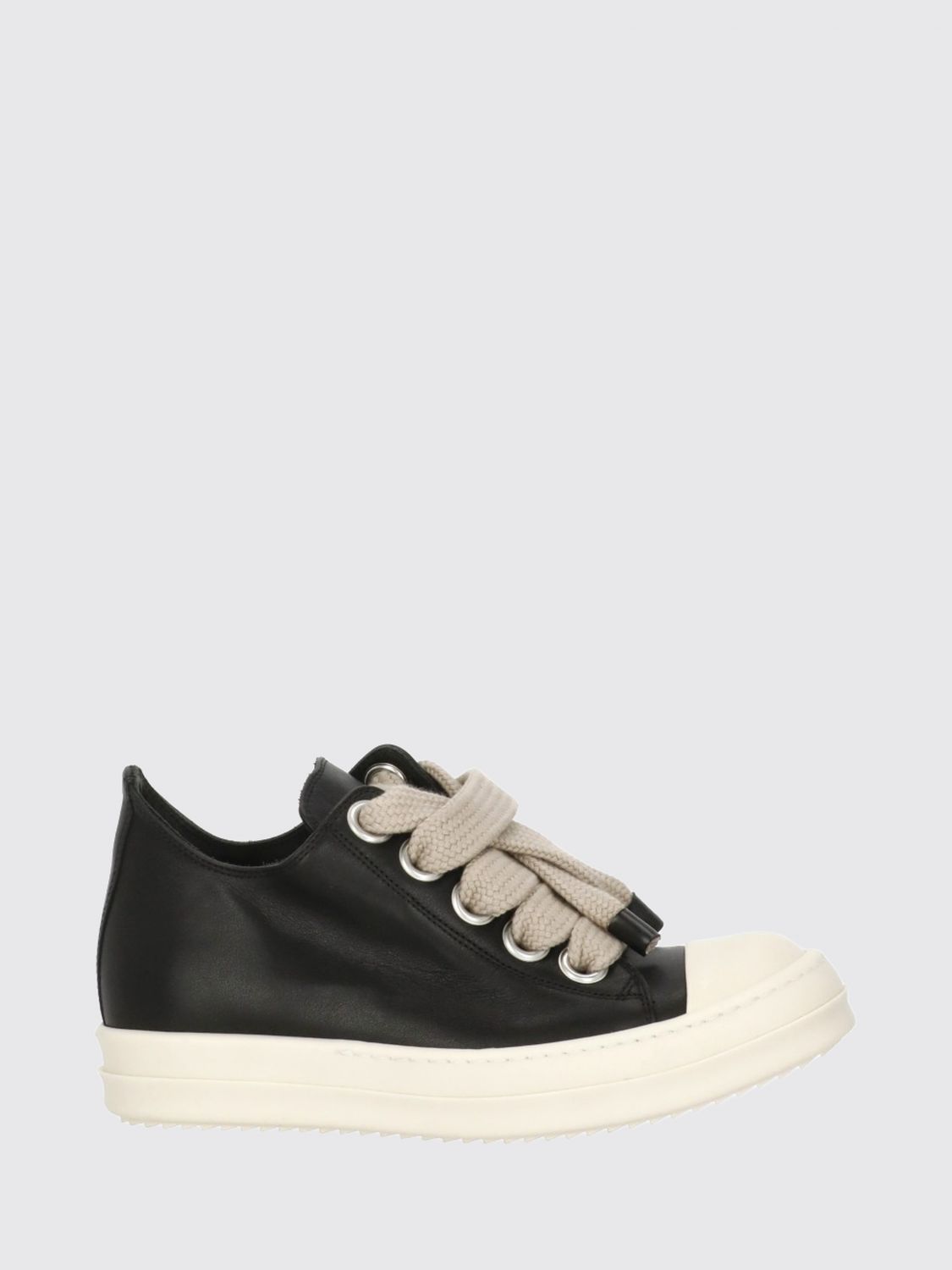 RICK OWENS Low-Top Smooth Calfskin Trainers with Padded Ankle