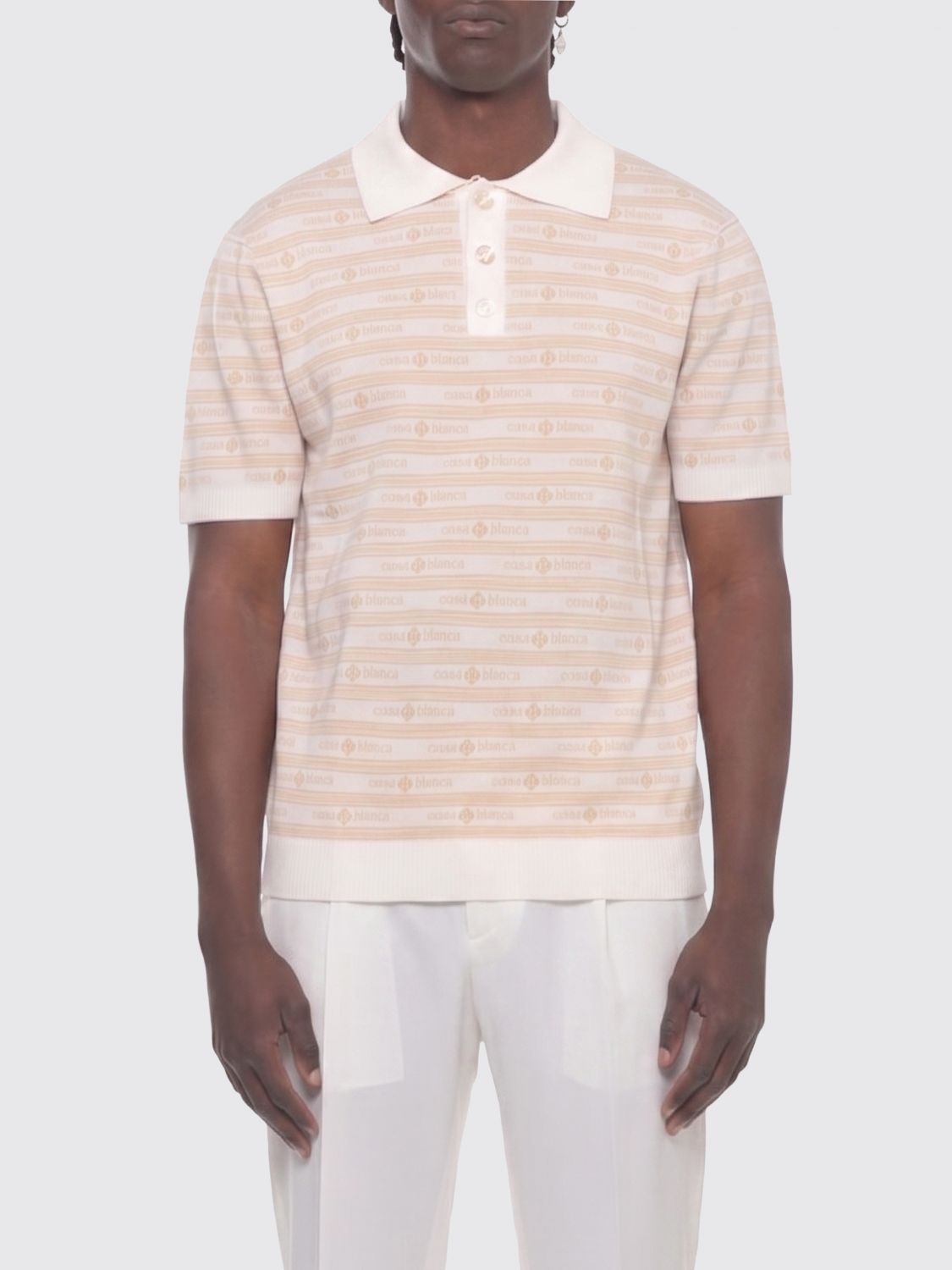 CASABLANCA Polo Shirt Men color Beige