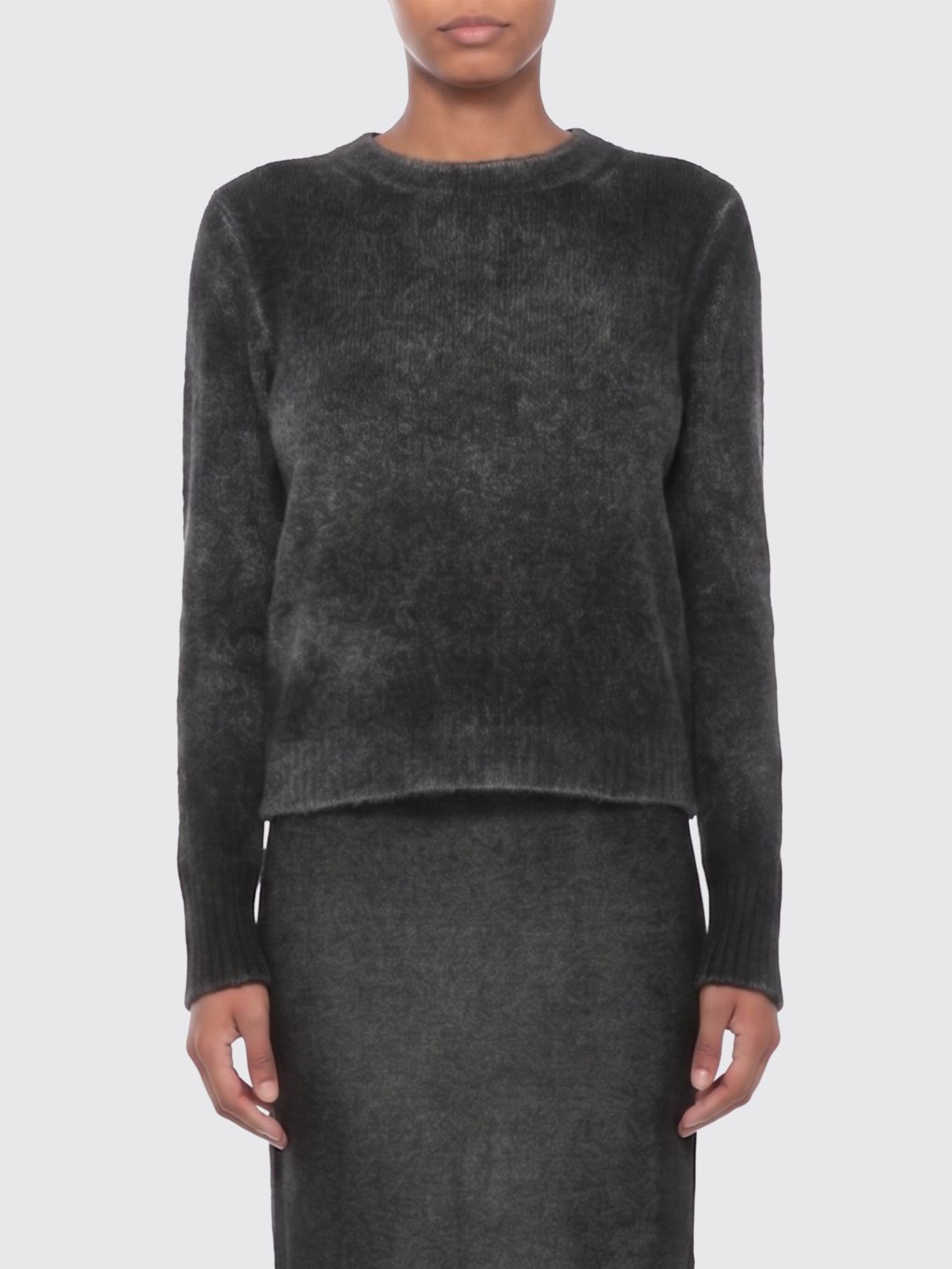 Avant Toi Crewneck Jumper in Cashmere and Silk with an Abstract Pattern