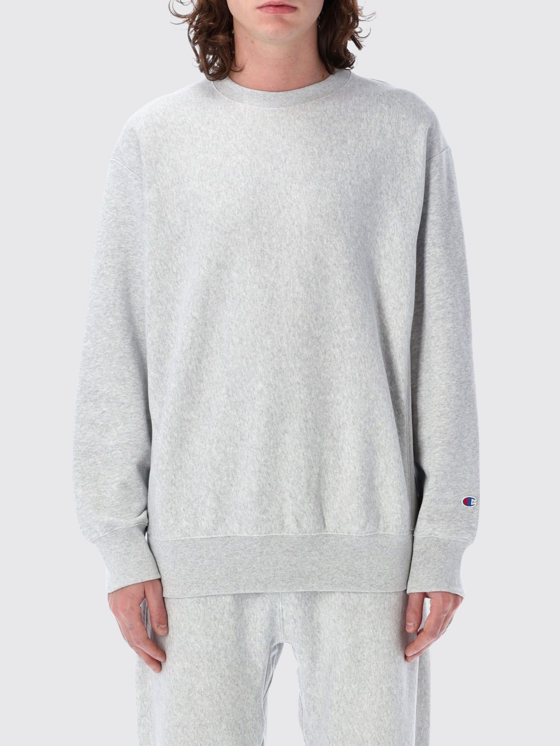 CHAMPION Felpa girocollo in cotone con spalle scese