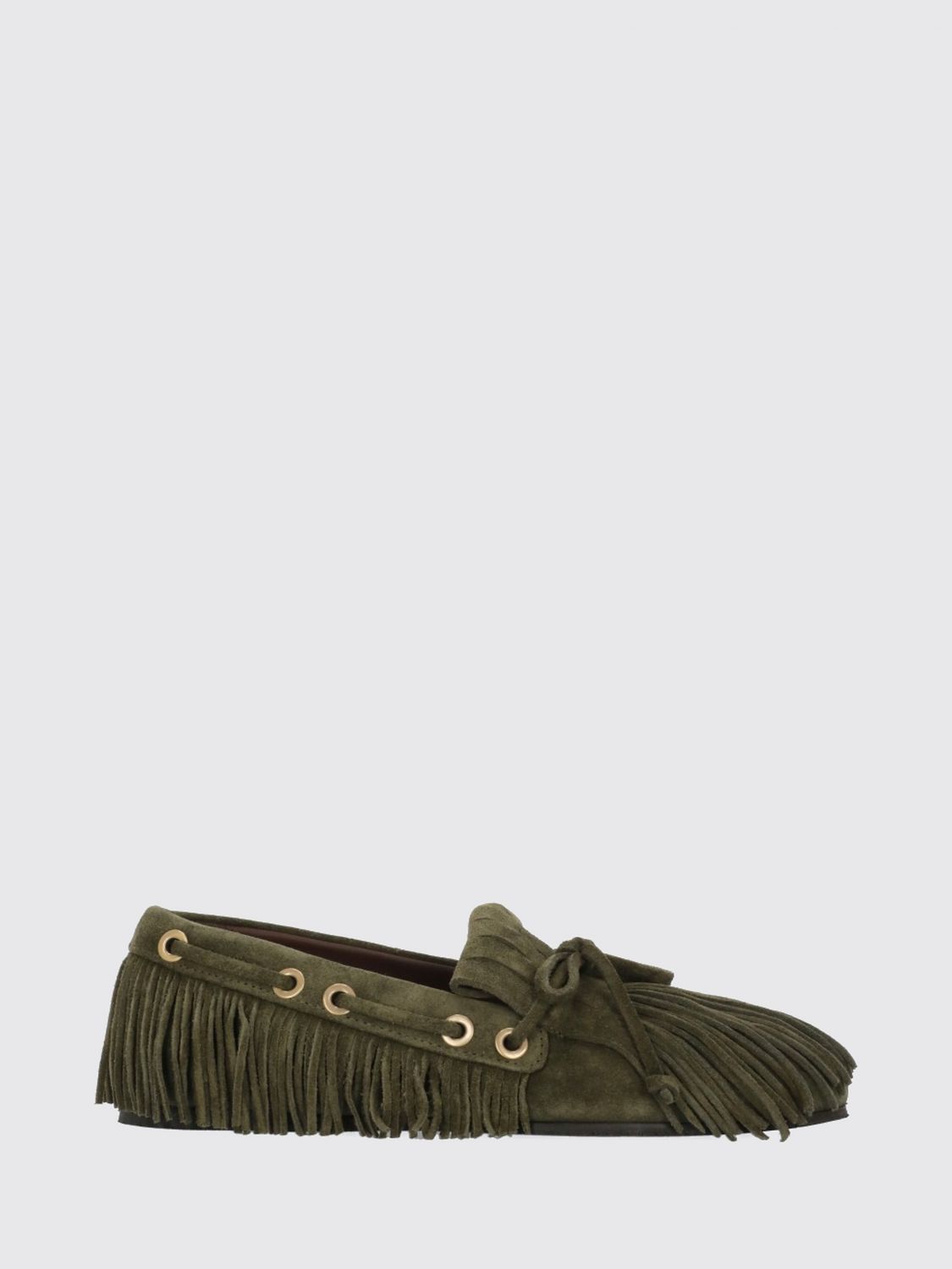 ETRO Suede Calfskin Loafers with Fringes and Round Toe