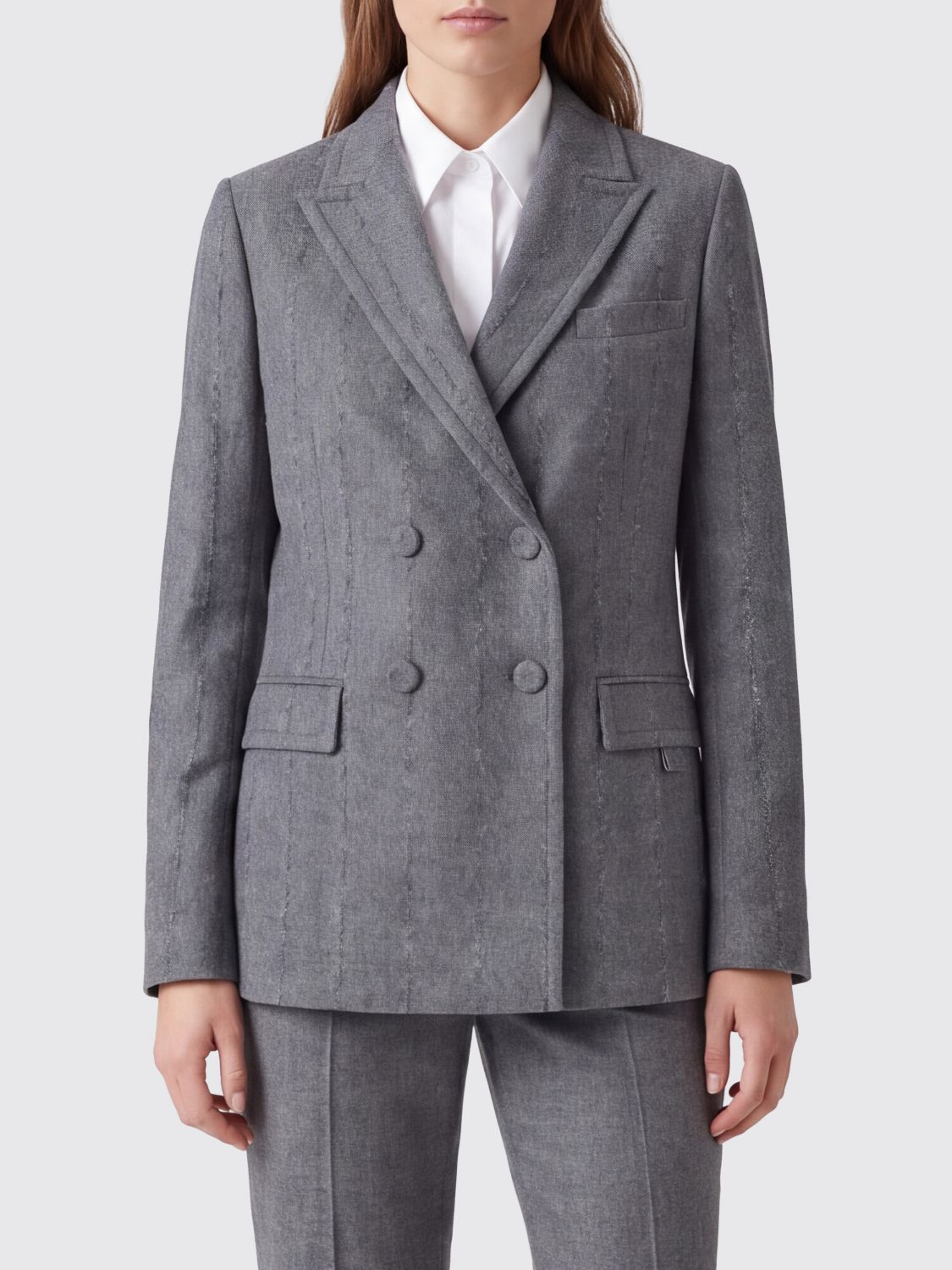 FABIANA FILIPPI Kurzer Zweireiher-Blazer aus Schurwolle