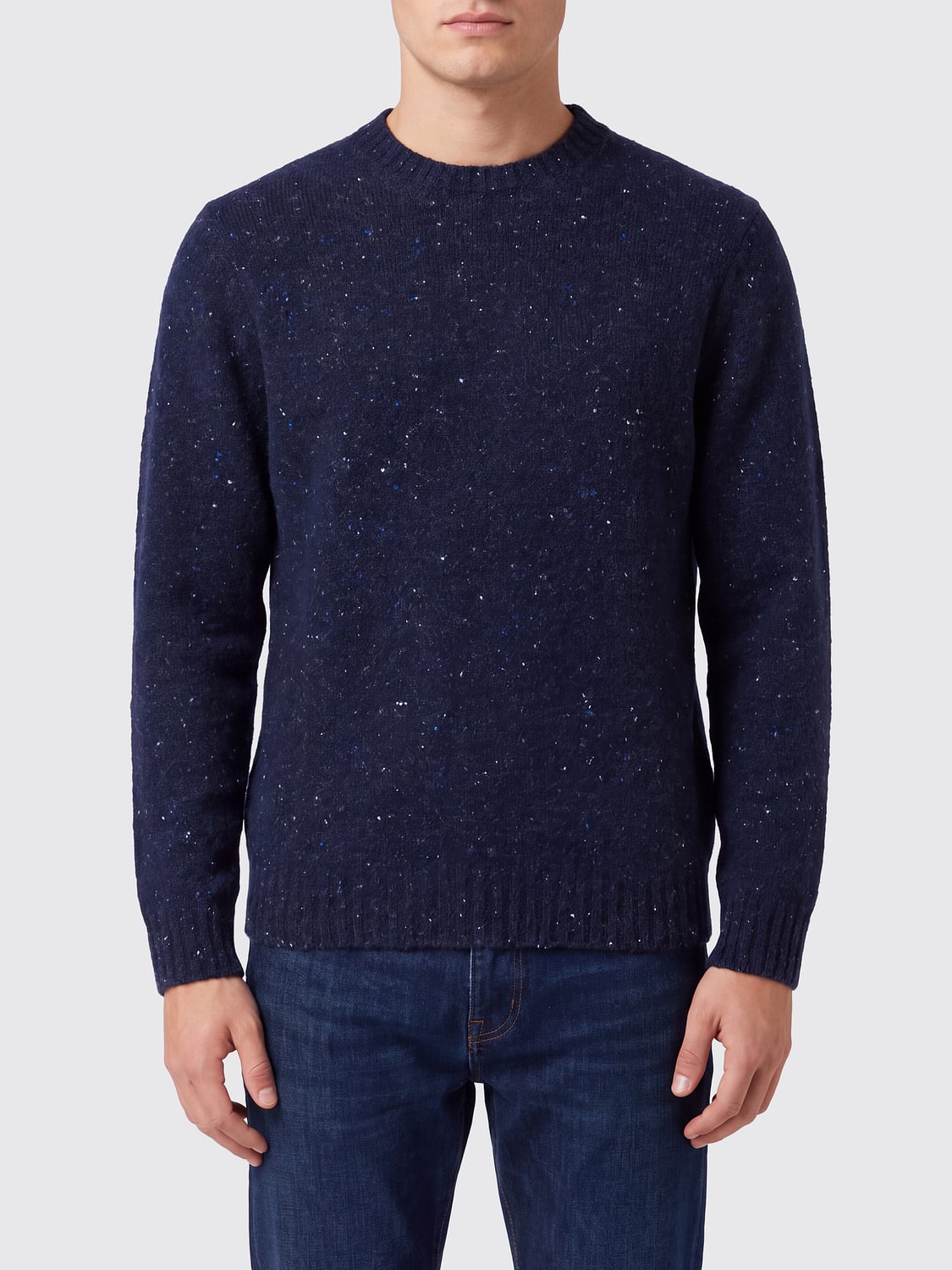 DRUMOHR Long-Sleeved Crewneck Jumper in a Virgin Wool and Cashmere Blend