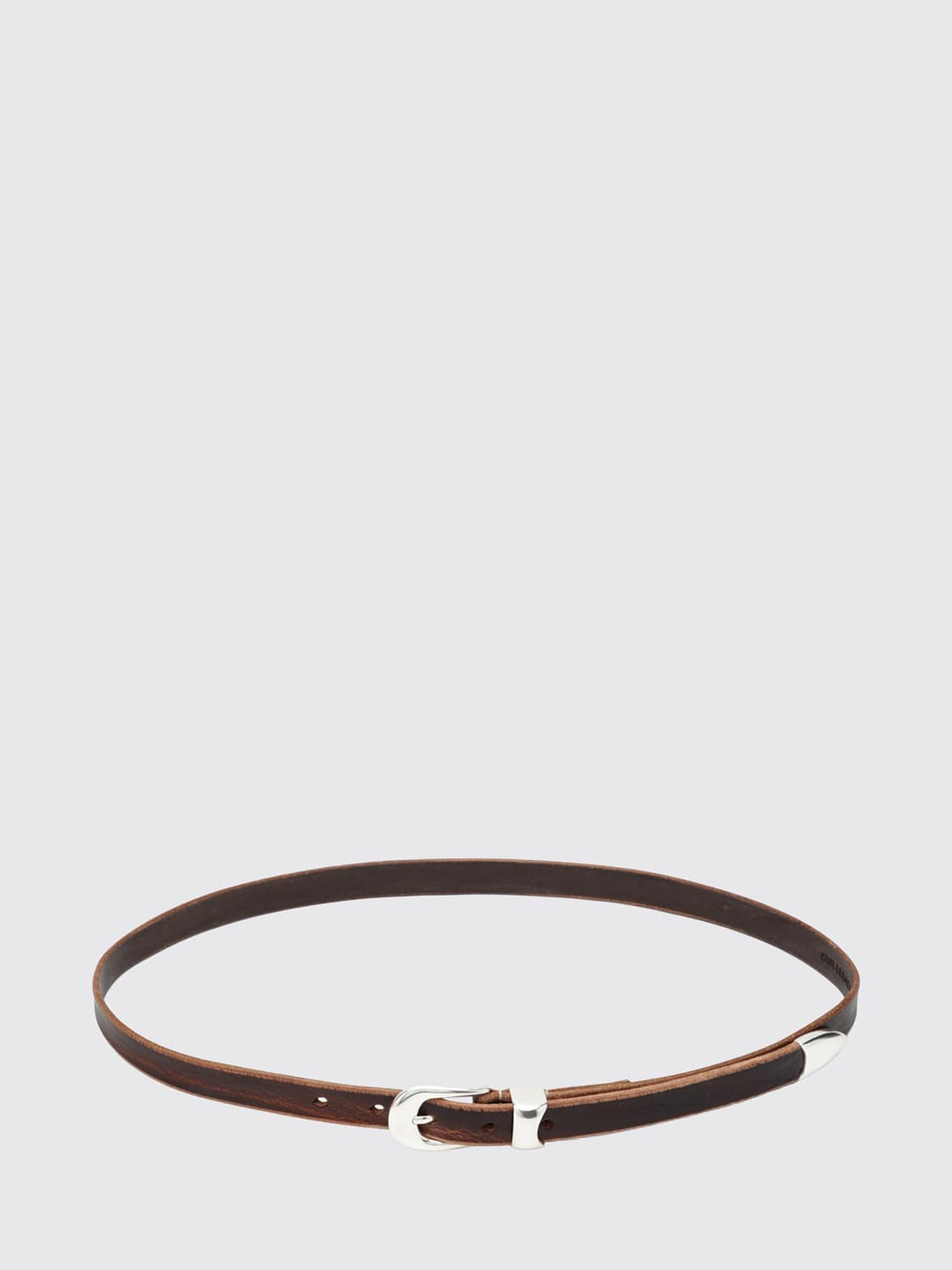 Our Legacy Slim Brown Leather Belt with Pin Buckle