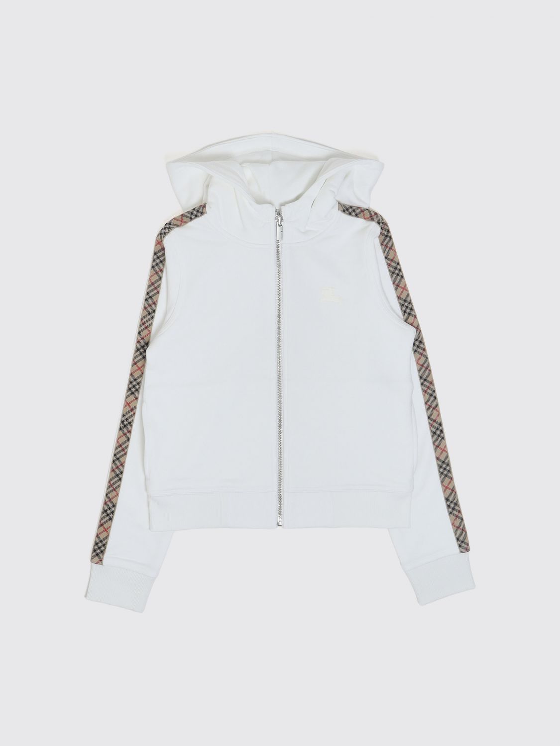 BURBERRY Jungen-Hoodie aus Baumwolle mit Check-Details und EKD-Logo