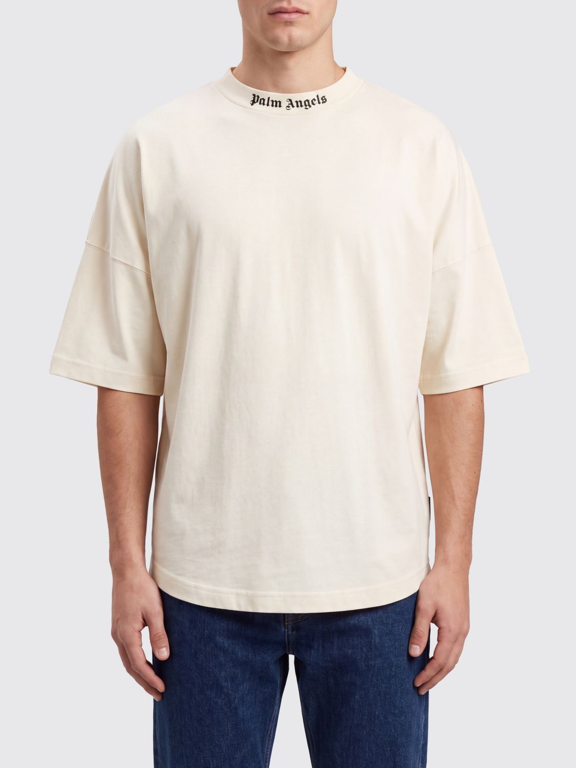 PALM ANGELS T-shirt relaxed fit in cotone con logo a contrasto