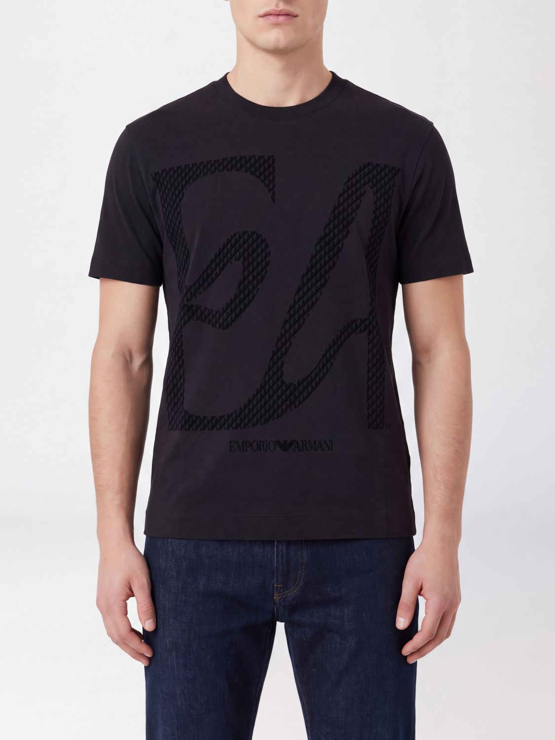EMPORIO ARMANI T-shirt in misto lyocell con logo Eagle iconico