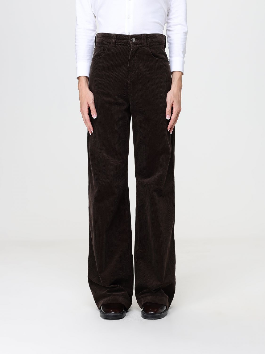 Emporio Armani High-Waisted Wide Leg Corduroy Jeans