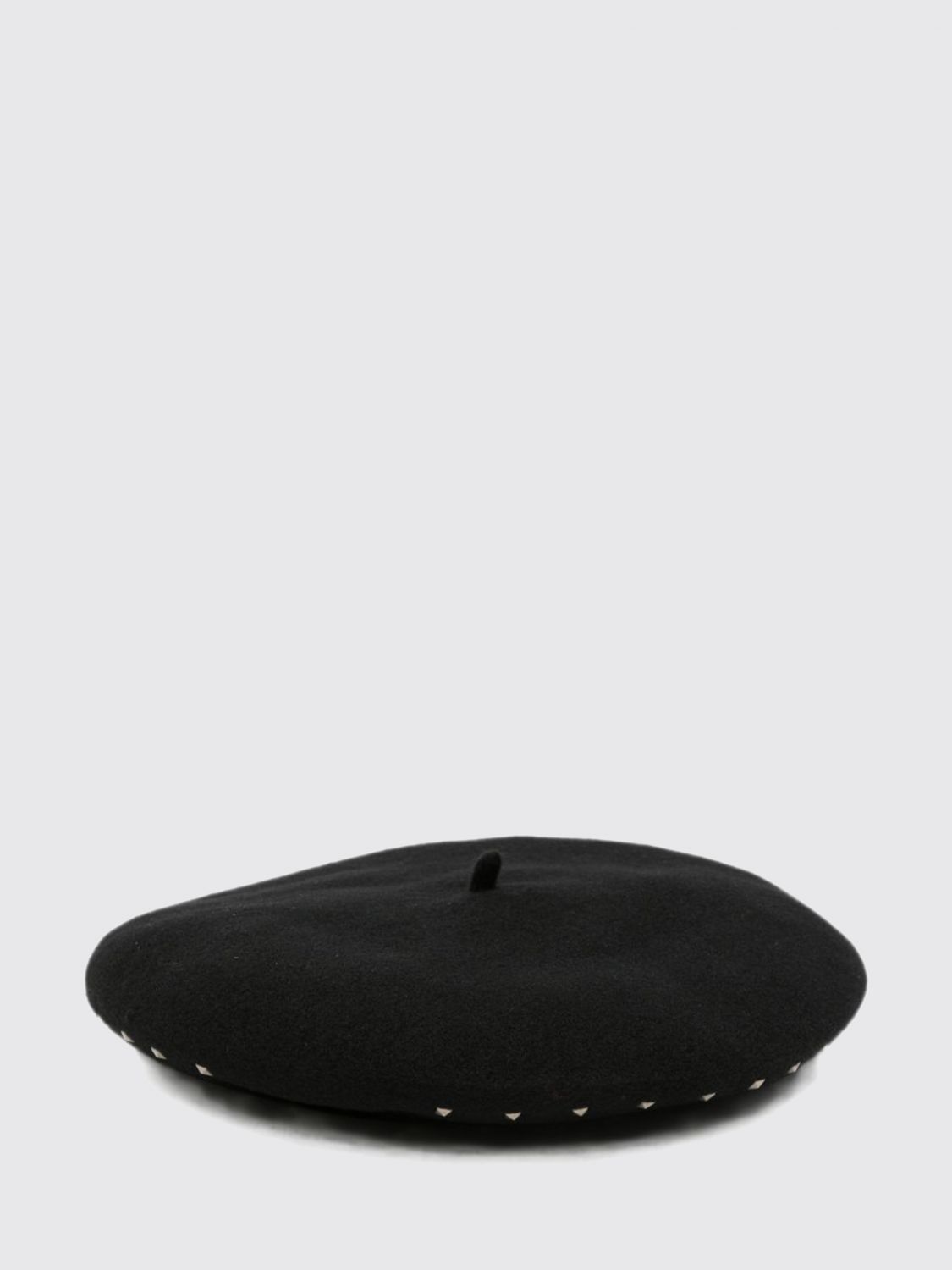 Emporio Armani Wool Beret with Embroidery and Studs