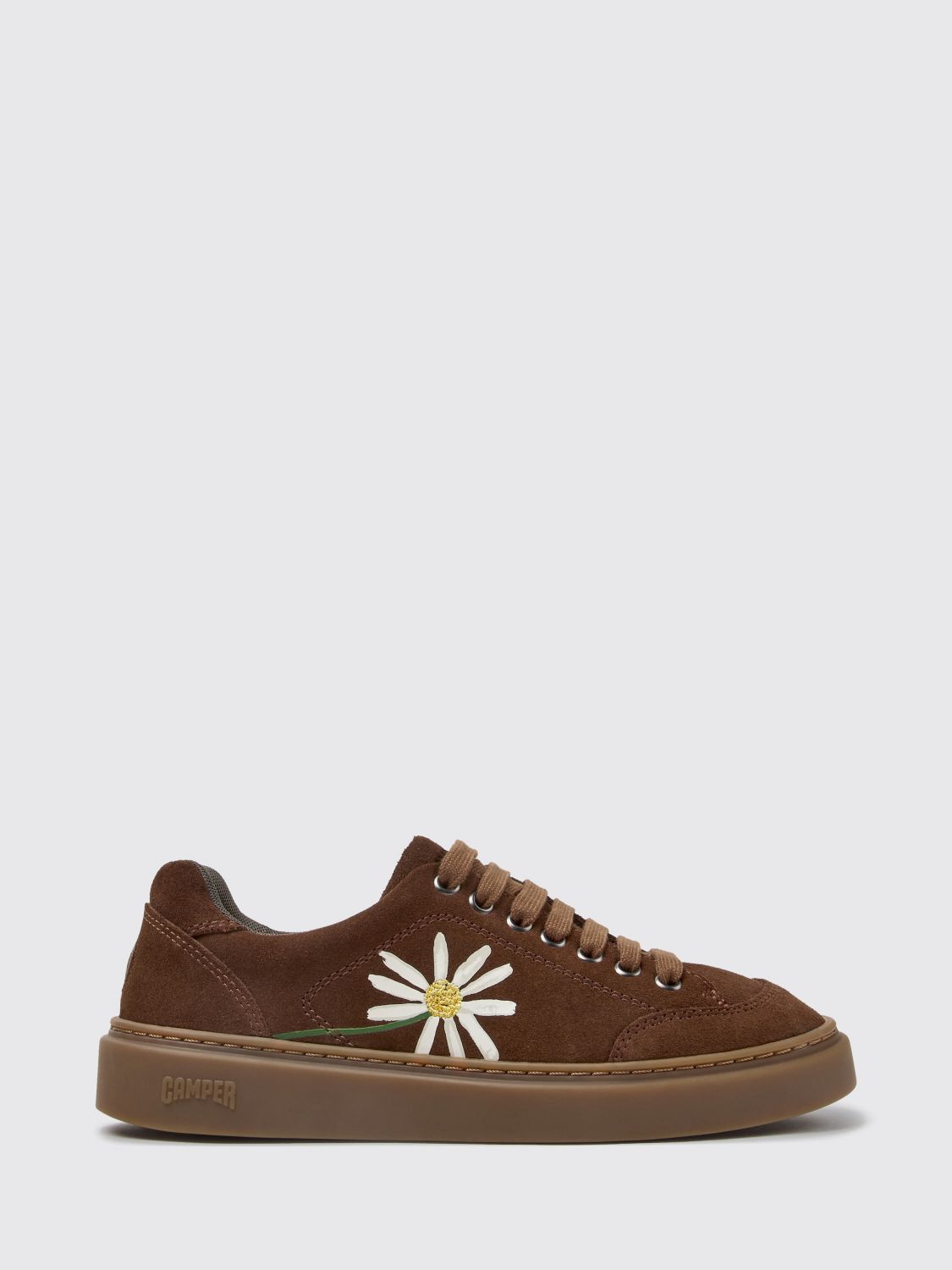 Camper Twins Suede Trainers with Floral Embroidery