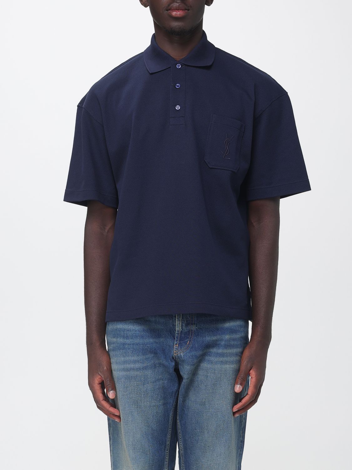 SAINT LAURENT Polo Uomo colore Blue Navy