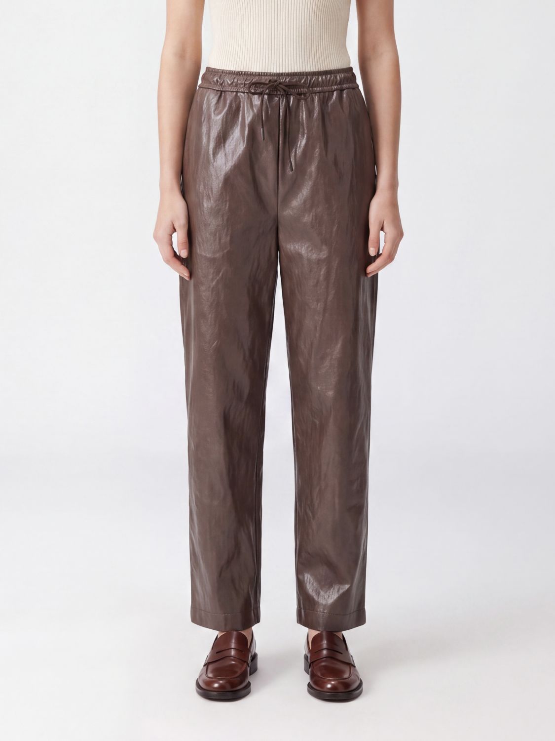 SPORTMAX Hochtaillierte Seidenhose mit geradem Bein und Kordelzug