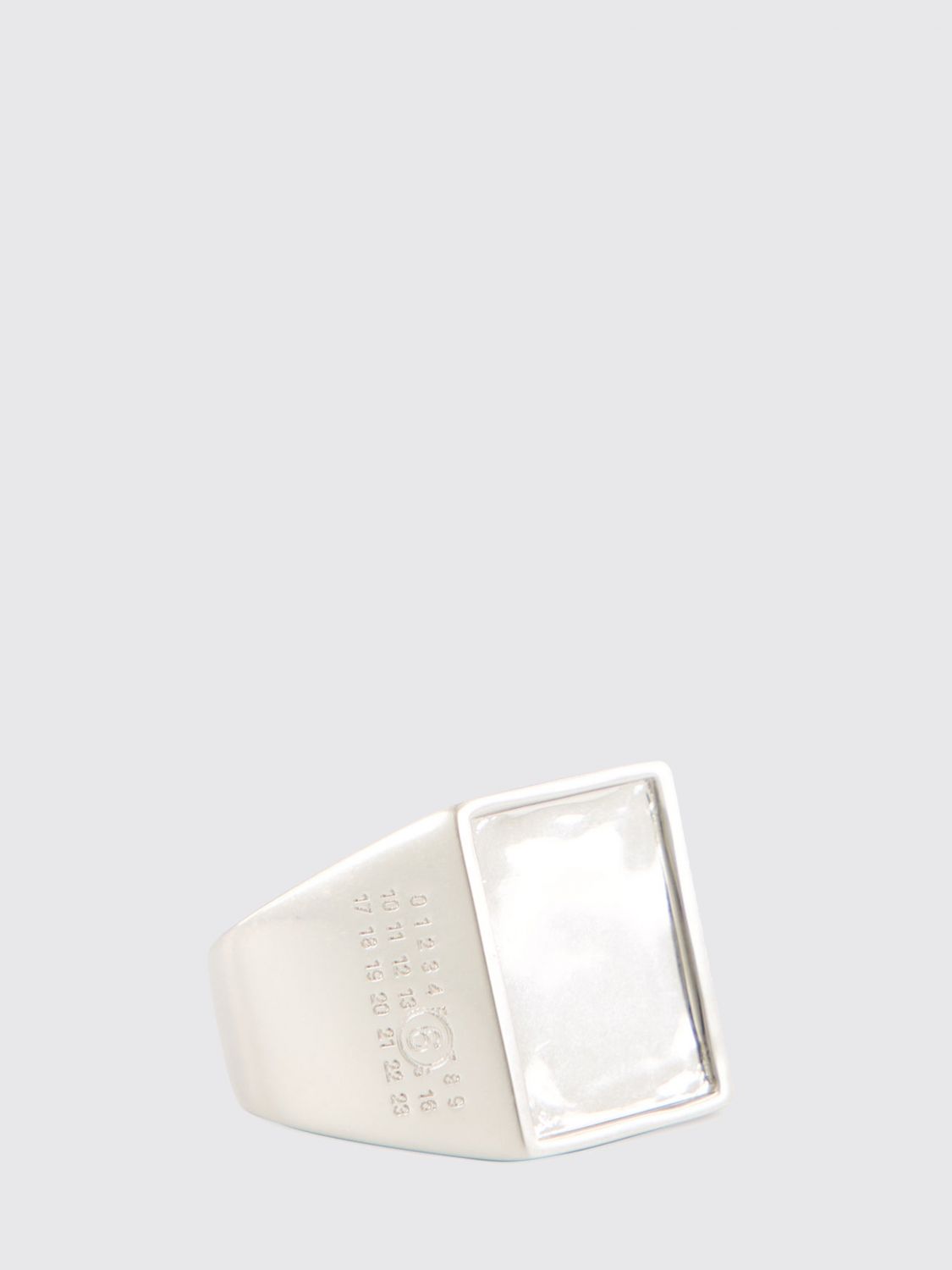 MM6 MAISON MARGIELA Rechteckiger Messingring mit graviertem numerischem Logo
