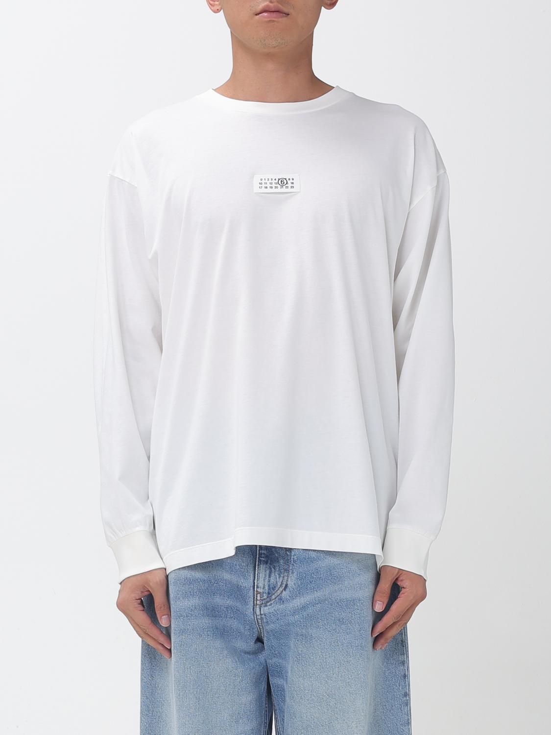 MM6 MAISON MARGIELA T-shirt a maniche lunghe in cotone con logo Numeric