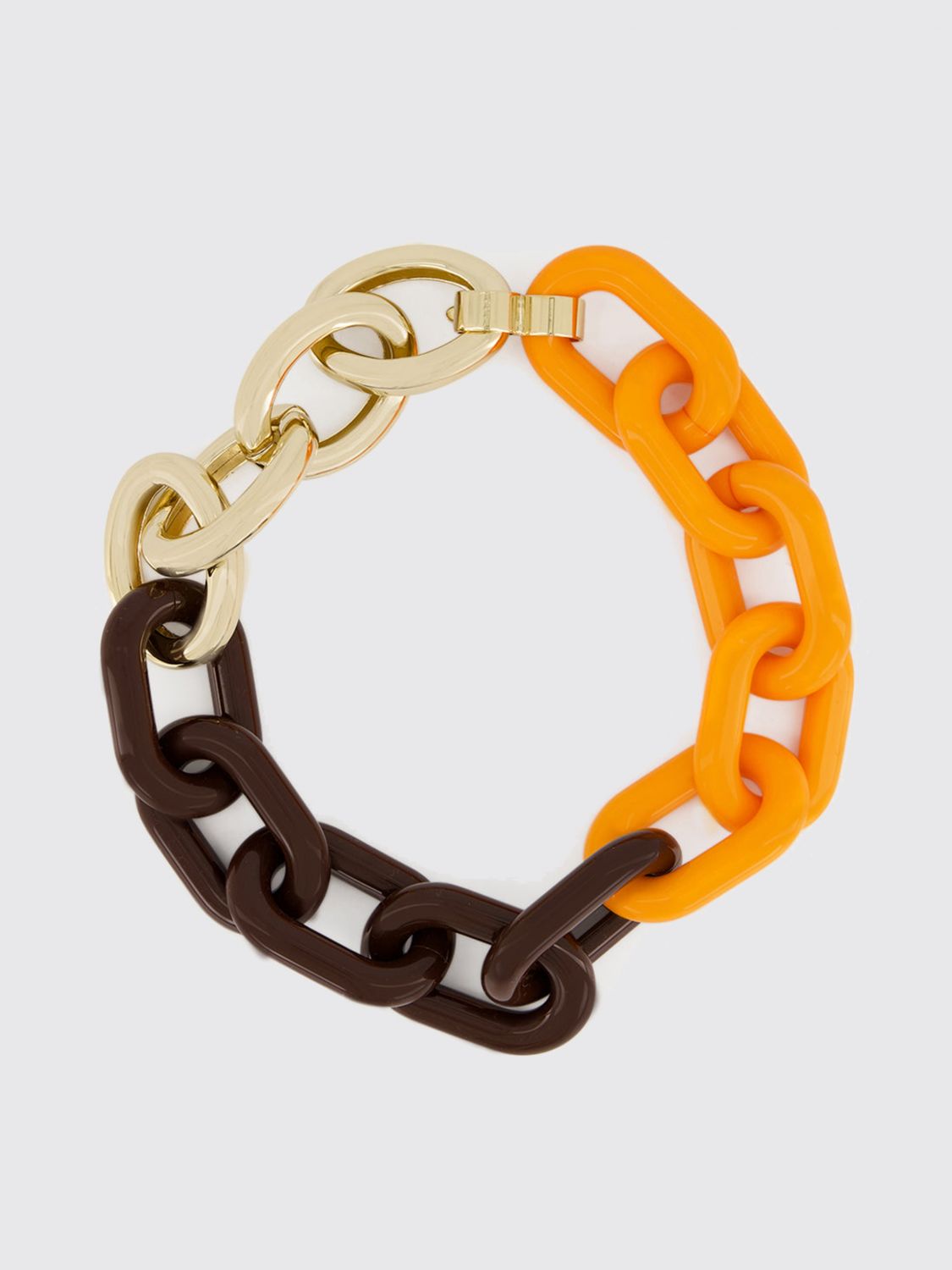 Marni Brass and Resin Bracelet with an Abstract Pattern and Hook Closure · OS