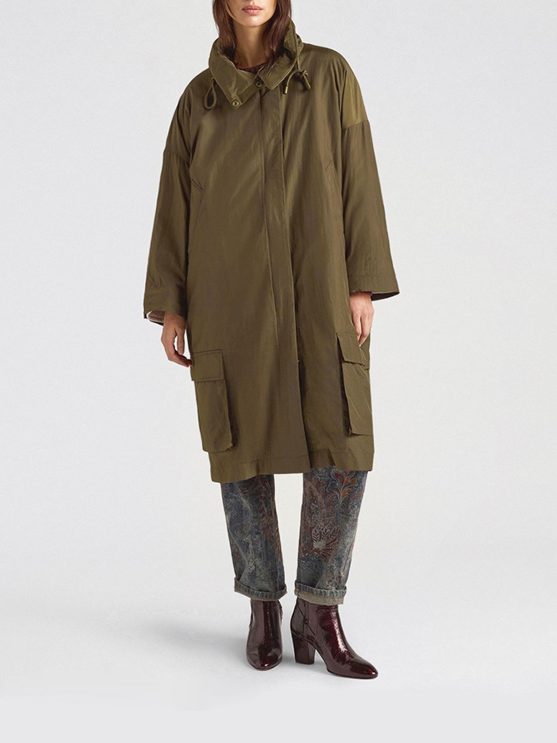 MOMONÌ Coat Woman color Military