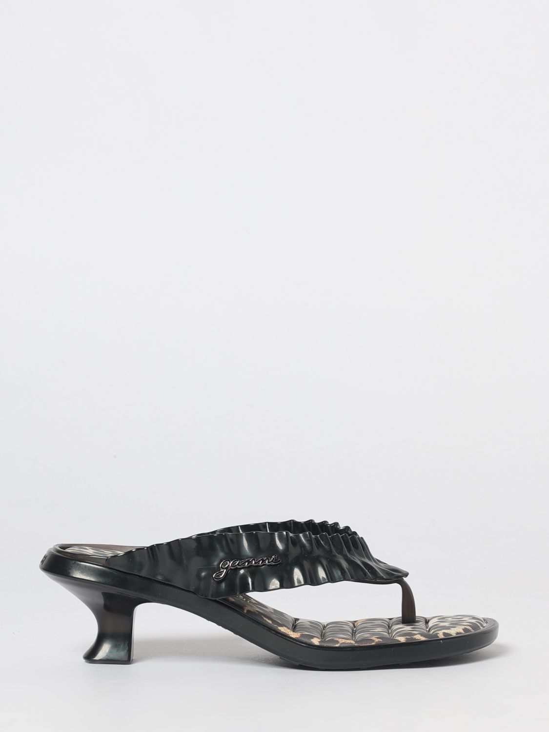 Melissa x Ganni Zehentrenner-Sandalen aus PVC mit gerafftem Detail und niedrigem Absatz