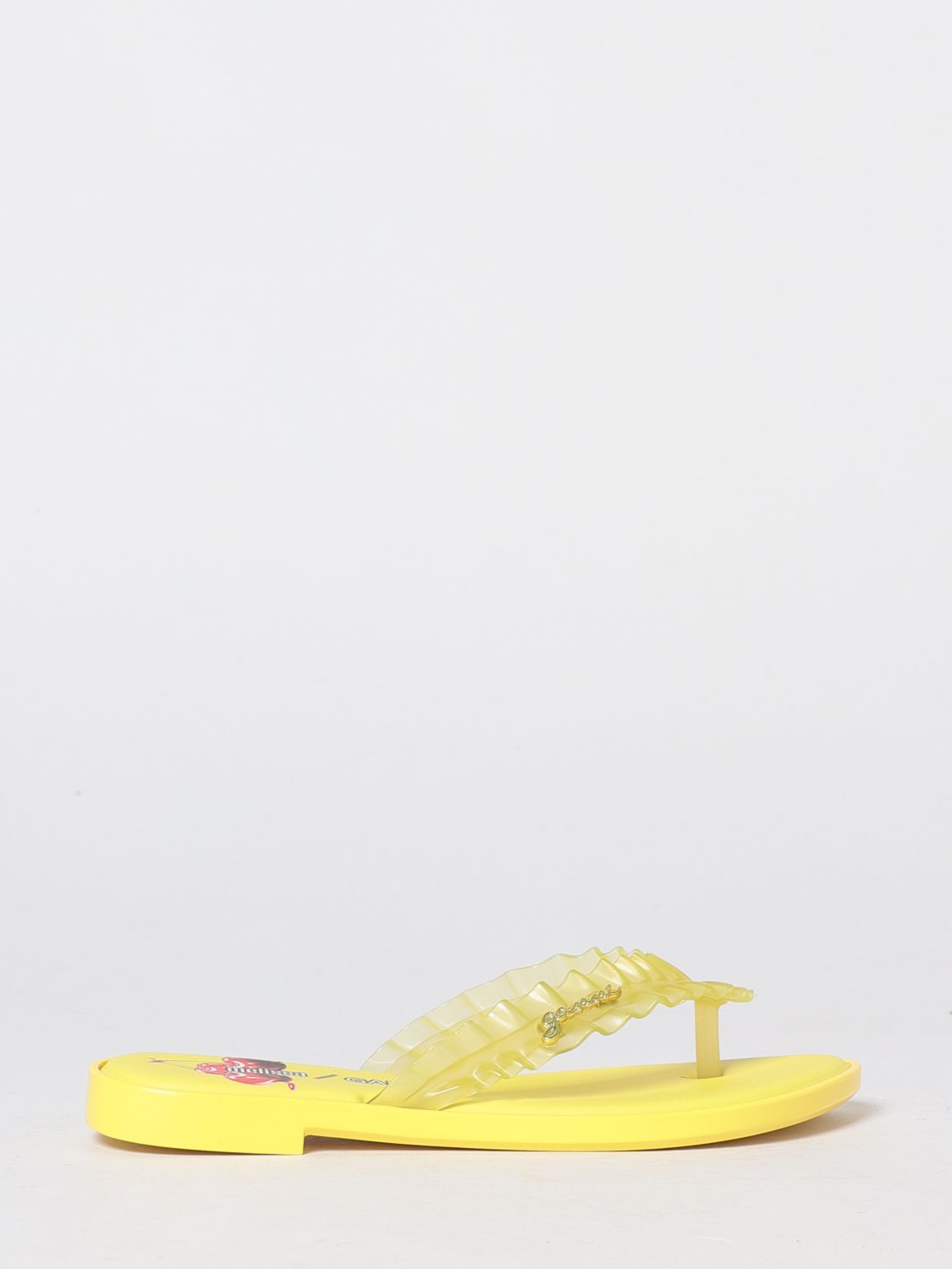 Melissa x Ganni Geraffte PVC-Zehentrenner-Sandalen mit niedrigem Absatz