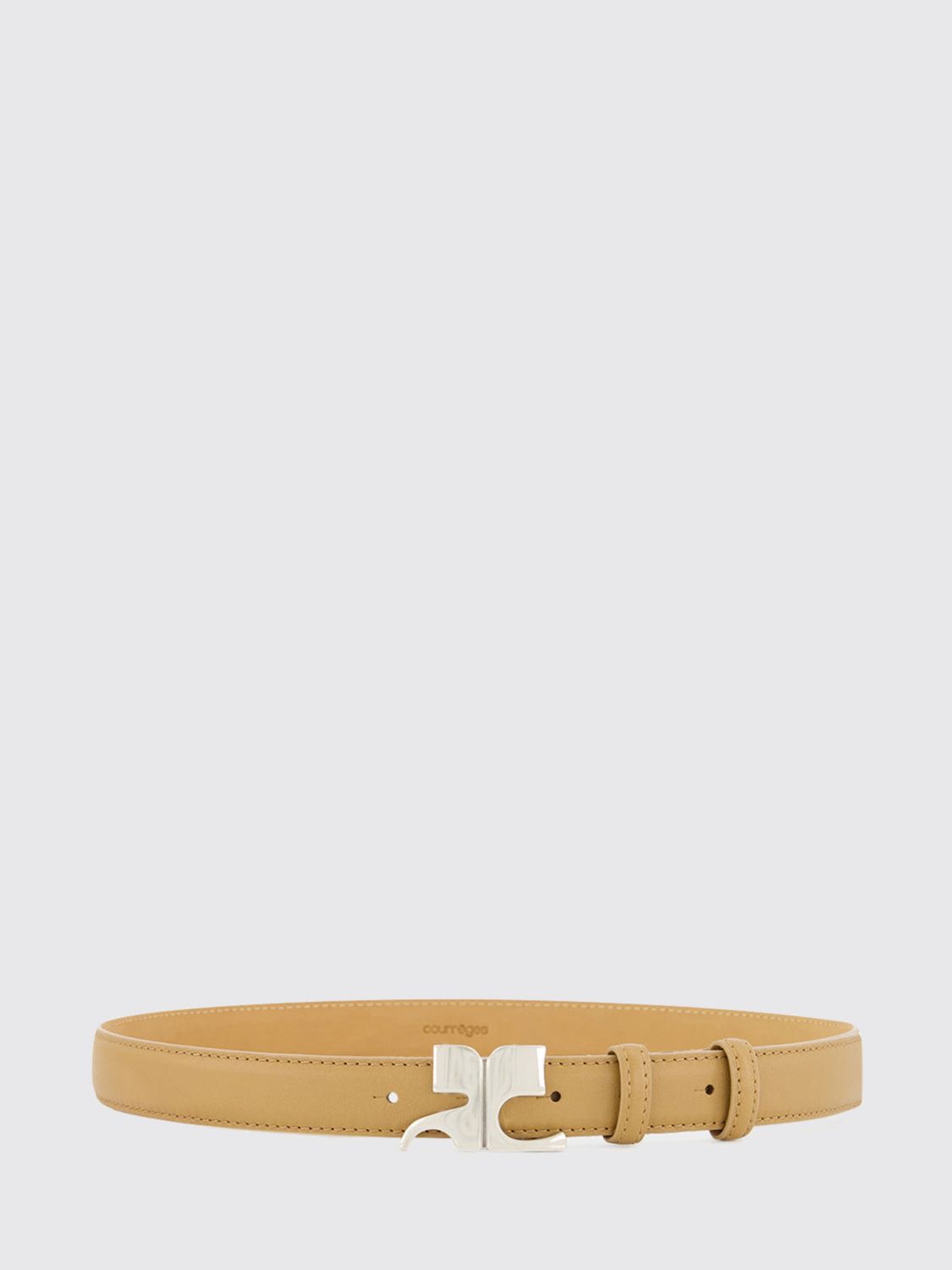 COURRÈGES Verstellbarer Ledergürtel mit metallischer Monogramm-Schnalle