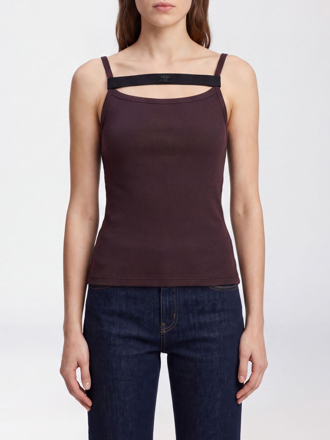 COURRÈGES Top Damen Farbe Burgunderrot