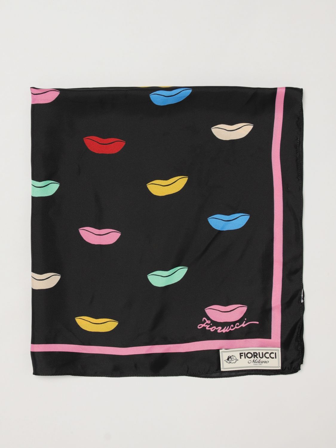 Fiorucci Graphic Print Silk and Viscose Square Scarf
