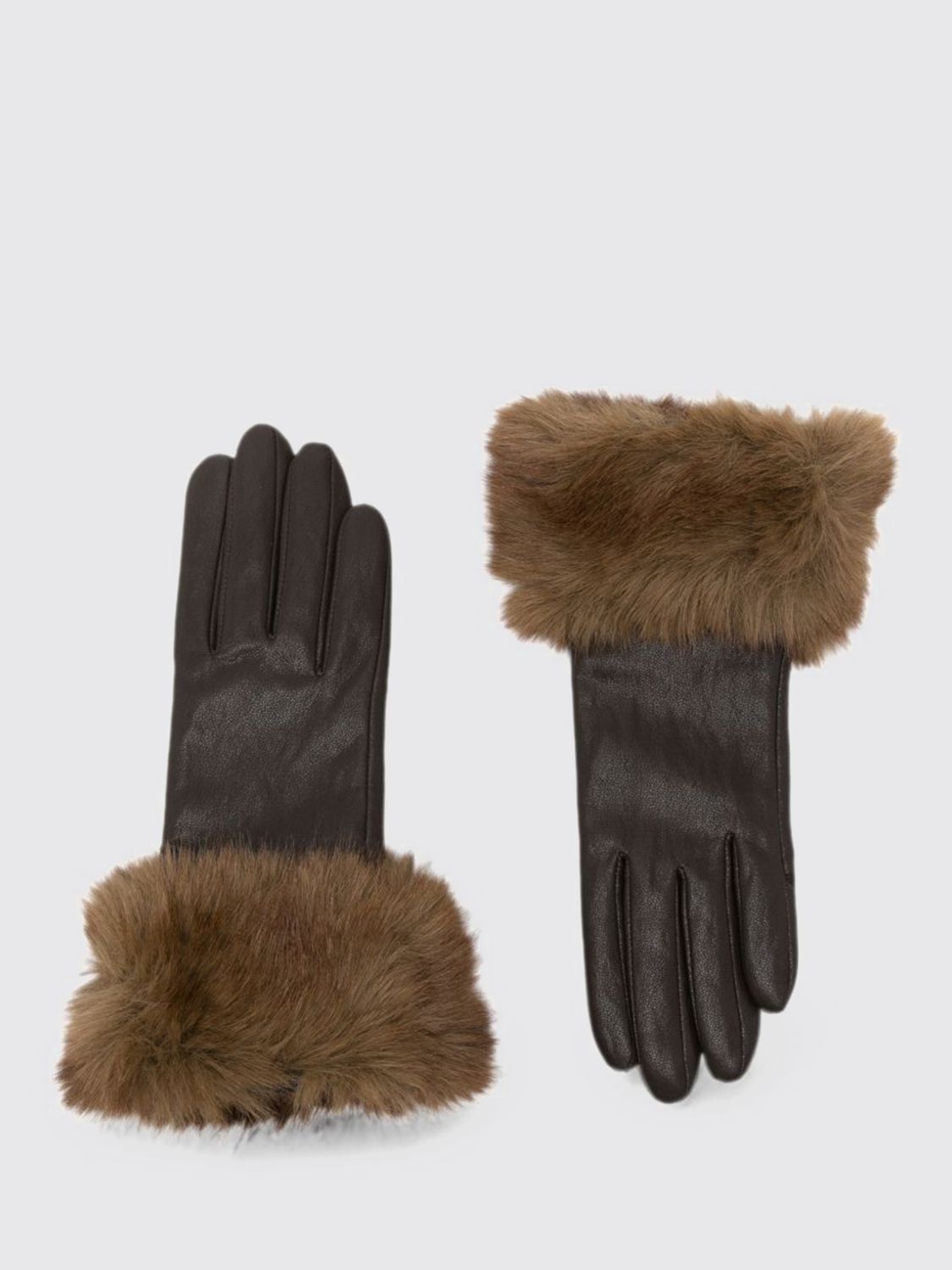 APPARIS Handschuhe von aus Kunstleder mit Kunstpelz-Details