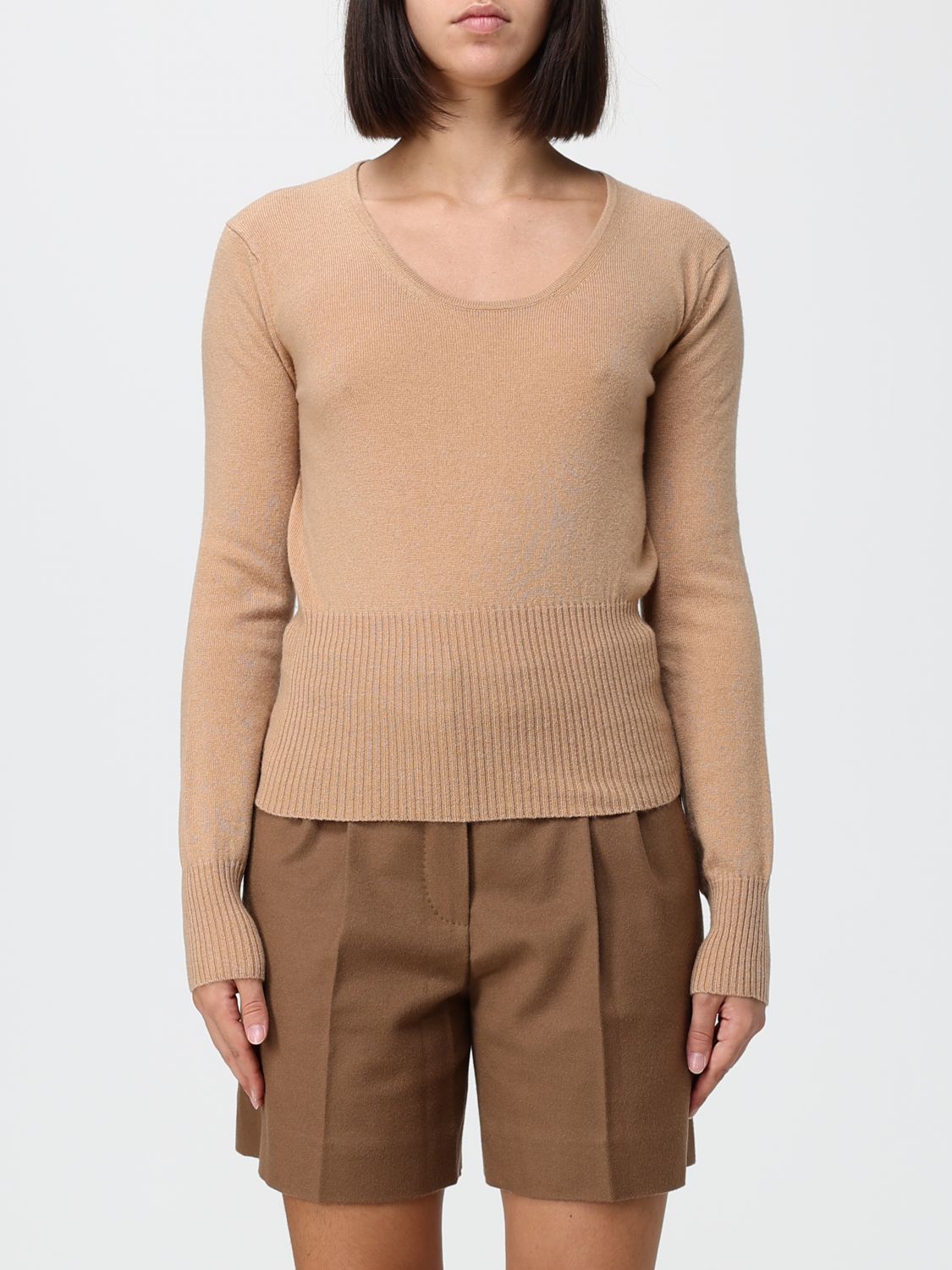 MAX MARA Slim-Fit-Rundhalspullover aus Wolle und Kaschmir mit Rippbündchen