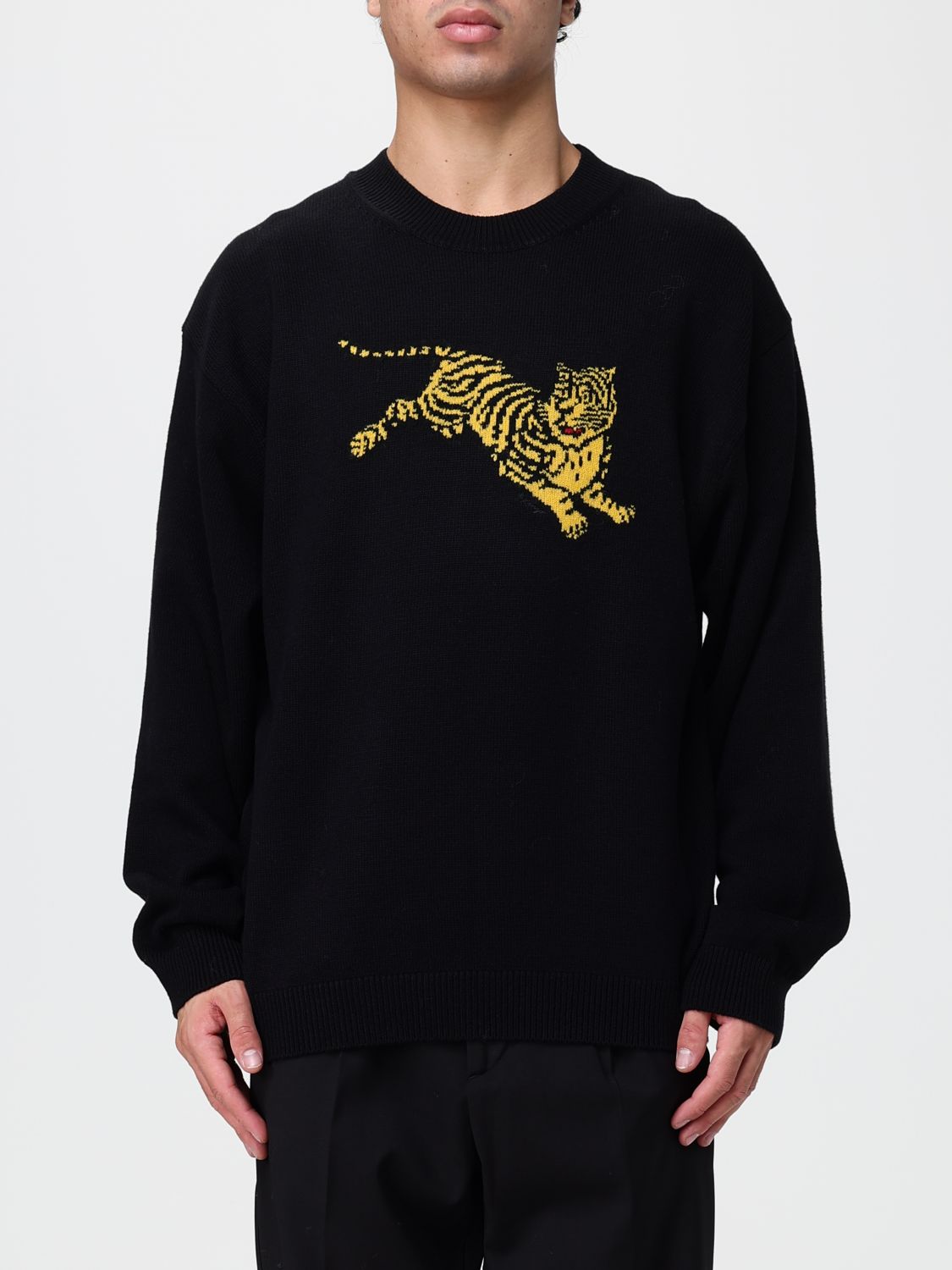 Kenzo Fauna Print Cotton Crewneck Jumper with Dropped Shoulders