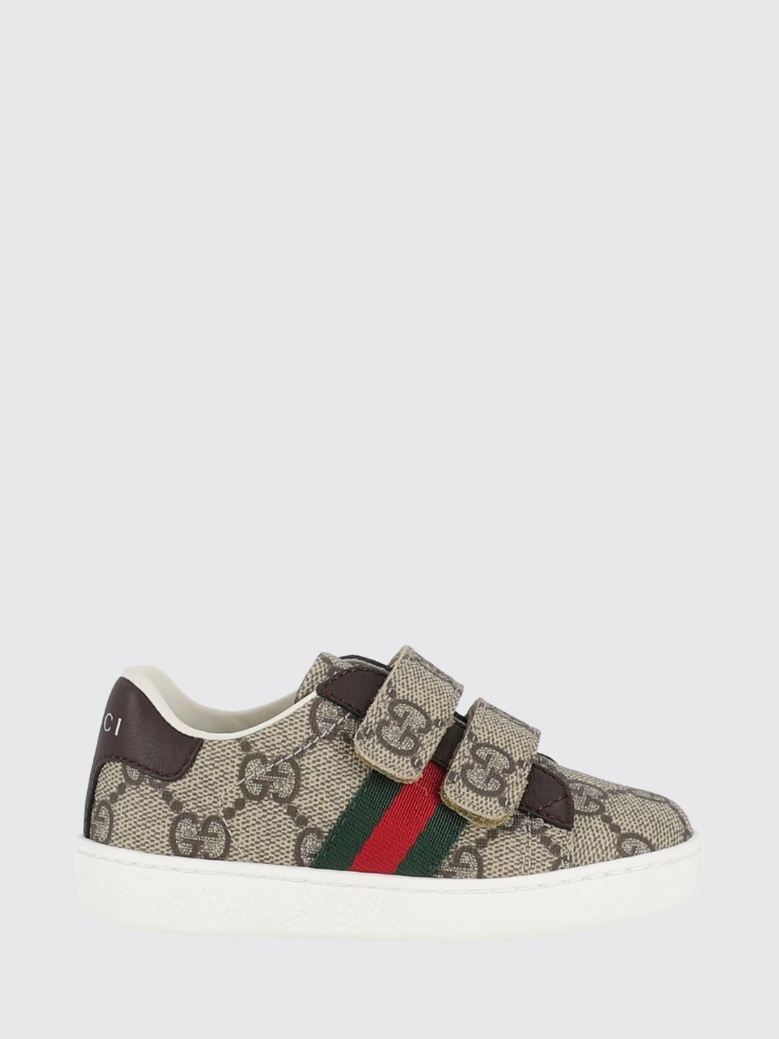 GUCCI Jungen Low-Top-Sneaker aus GG Supreme mit Klettverschluss