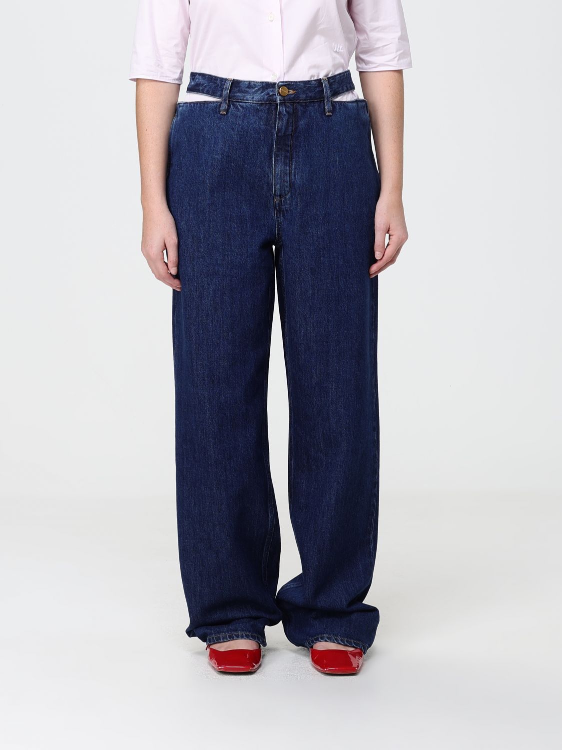 JIL SANDER Pants Woman color Denim