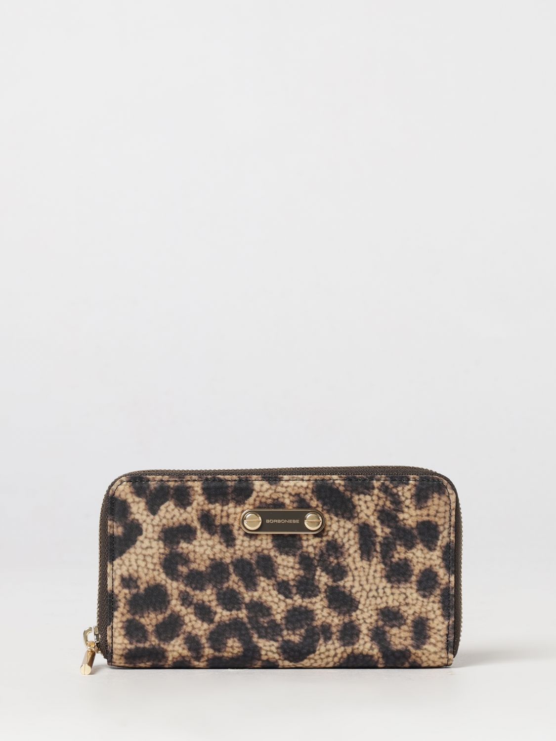 BORBONESE Continental Animal Print Recycled Nylon Zip-Around Wallet