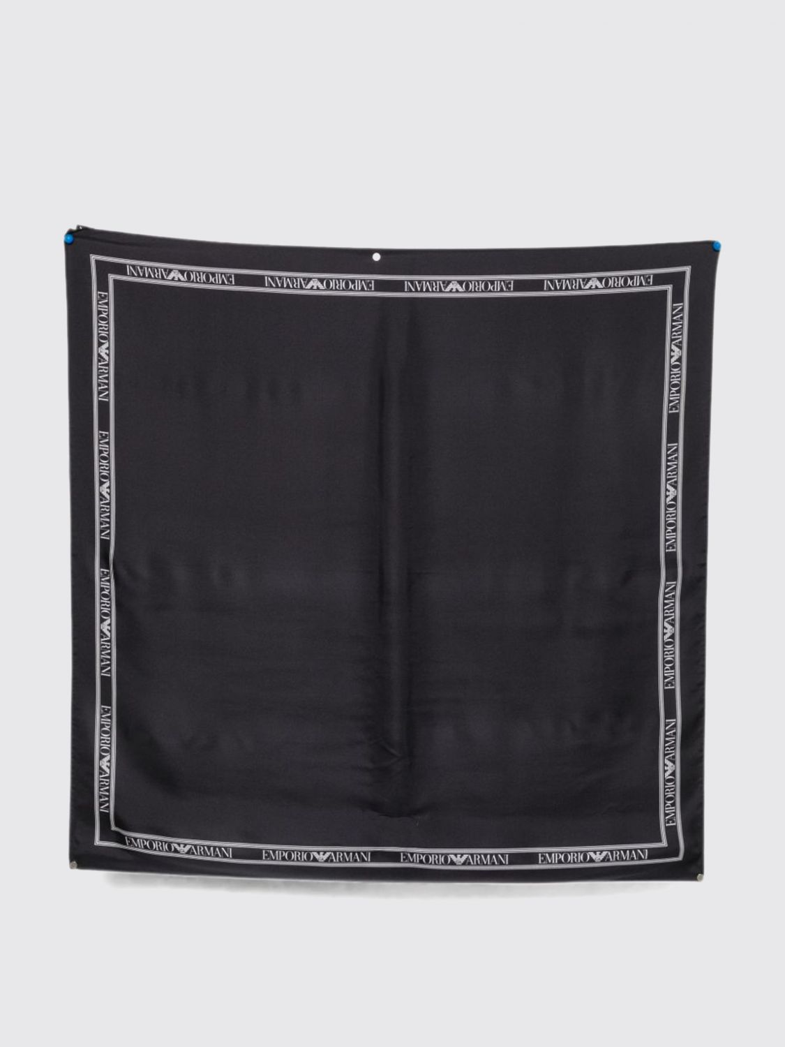 EMPORIO ARMANI Quadratisches Halstuch aus reiner Seide mit Kontrast-Logo