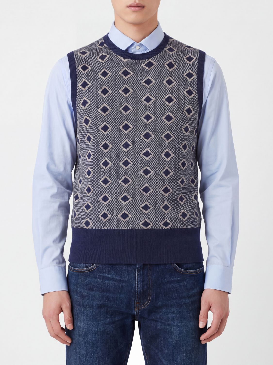 EMPORIO ARMANI Gilet in maglia di cashmere e lana vergine